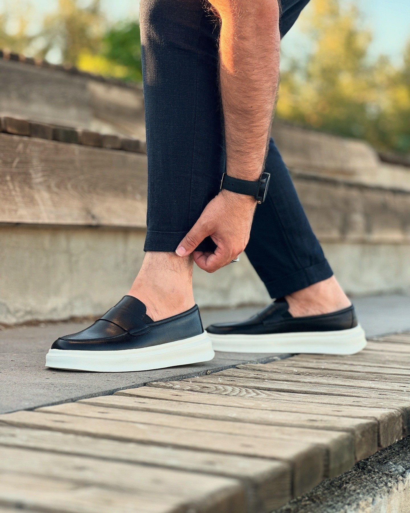 ADOK MODEL HAKİKİ DERİ AİR TABAN GÜNLÜK ERKEK CASUAL AYAKABI - Siyah
