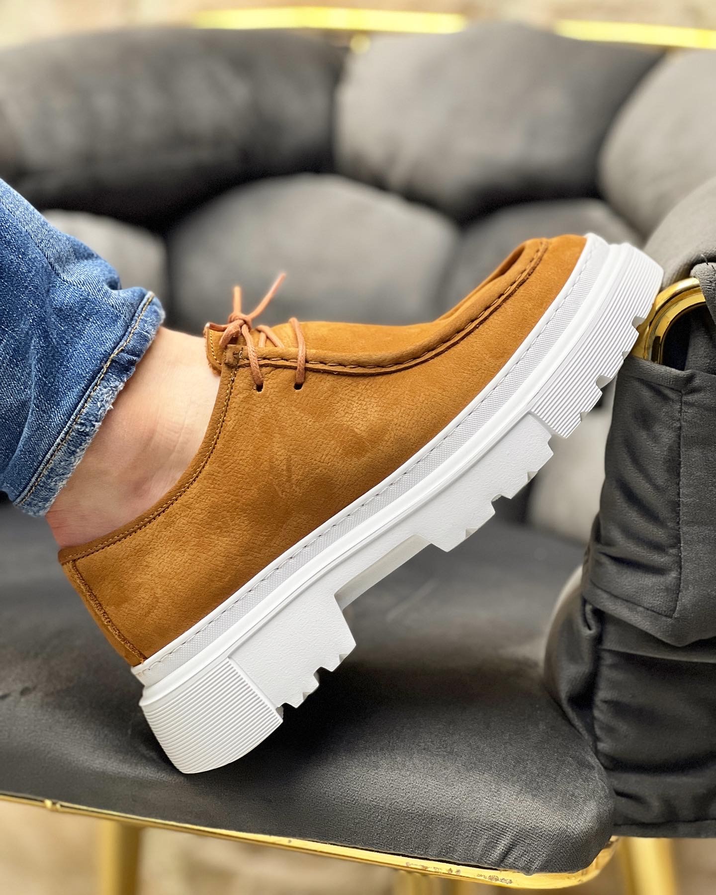 HAKİKİ DERİ EVA TABAN GÜNLÜK ERKEK CASUAL AYAKKABI - Taba