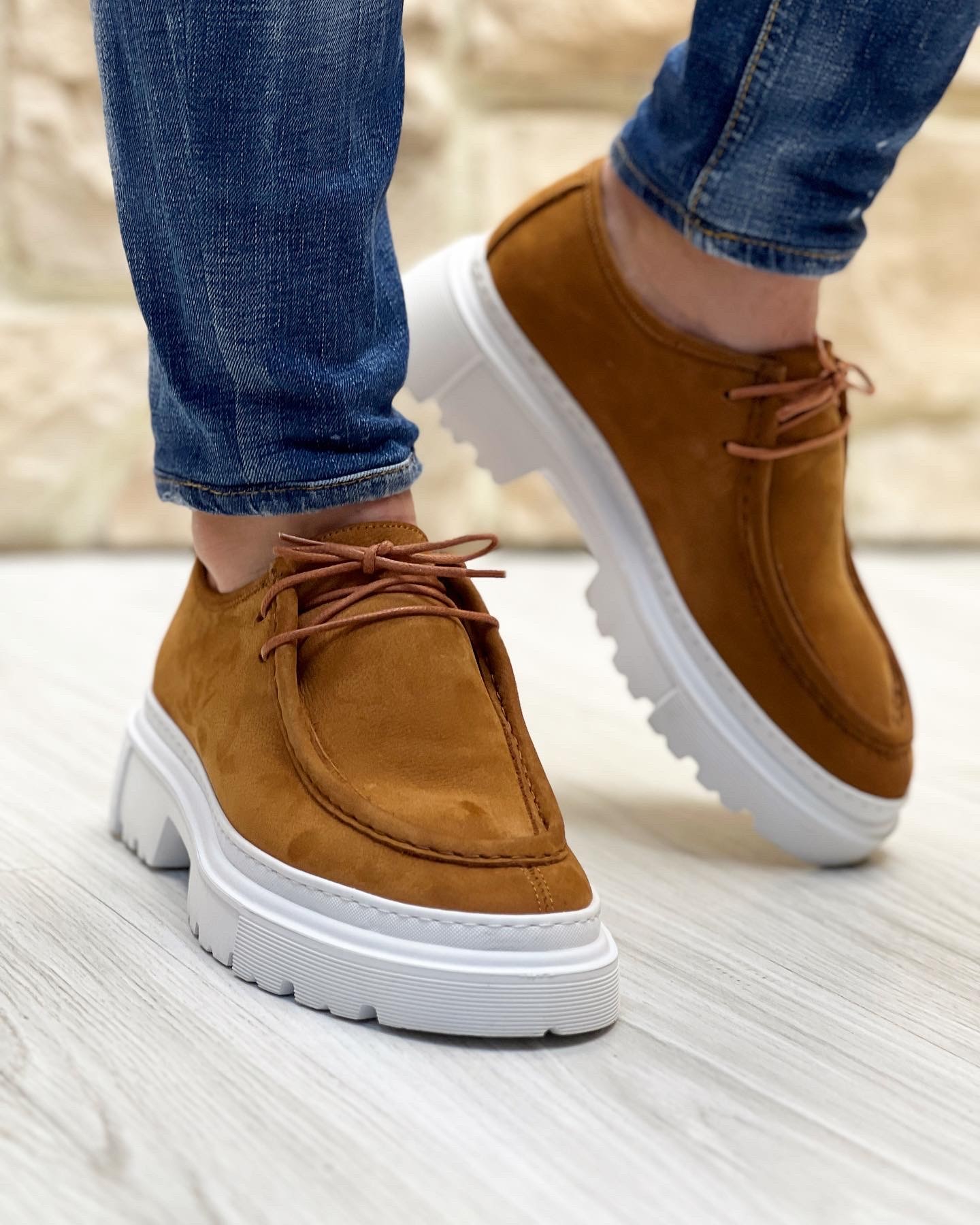 HAKİKİ DERİ EVA TABAN GÜNLÜK ERKEK CASUAL AYAKKABI - Taba