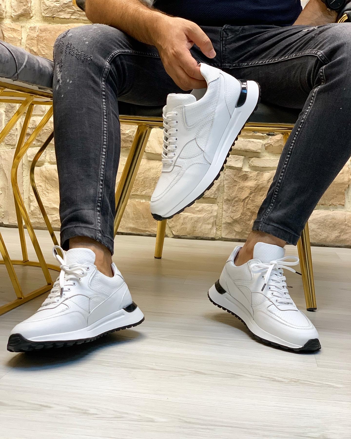 HAKİKİ DERİ EVA TABAN GÜNLÜK ERKEK SNEAKER AYAKKABI