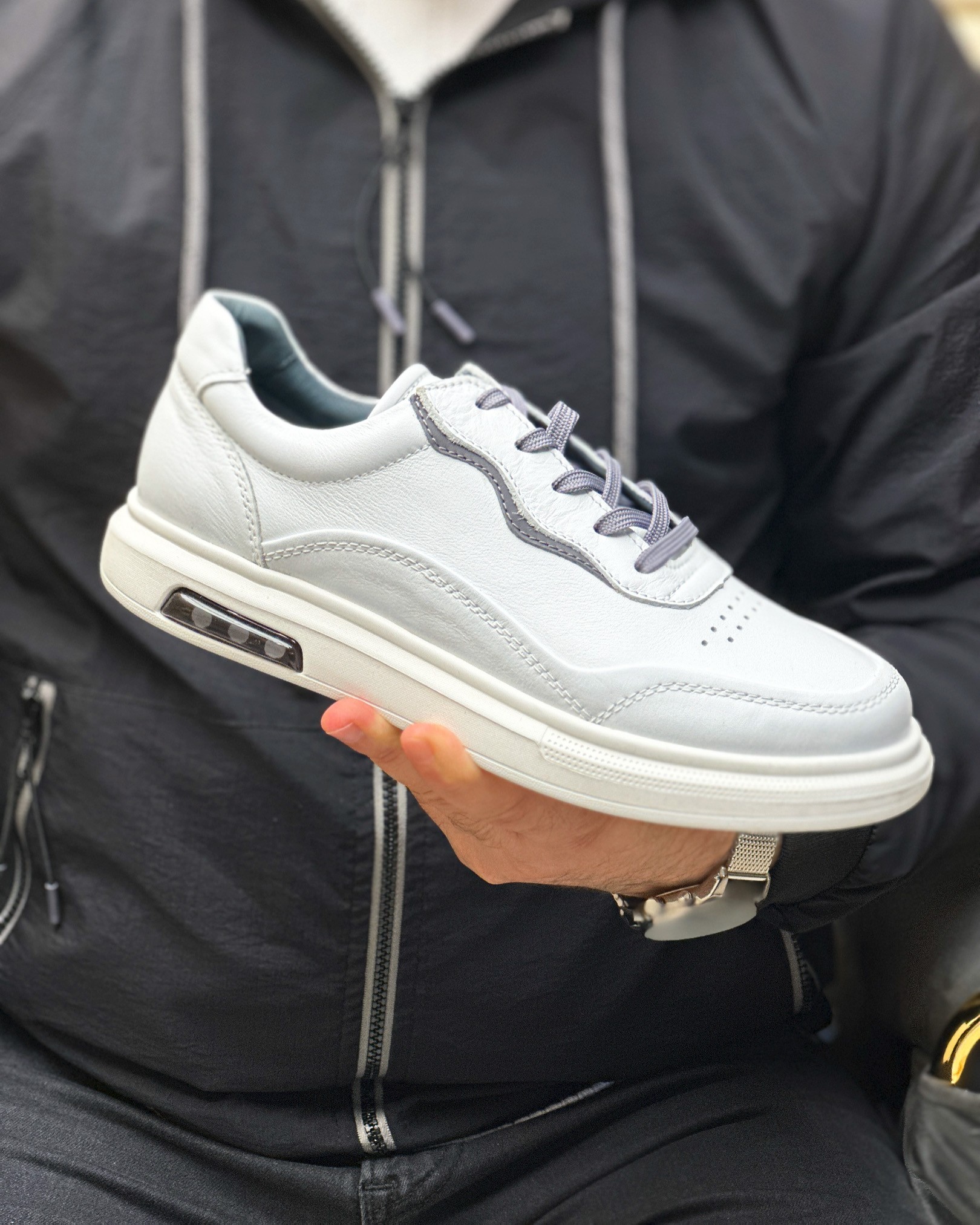 MEDISIN HAKİKİ DERİ AİR TABAN GÜNLÜK ERKEK SNEAKER AYAKKABI - Beyaz