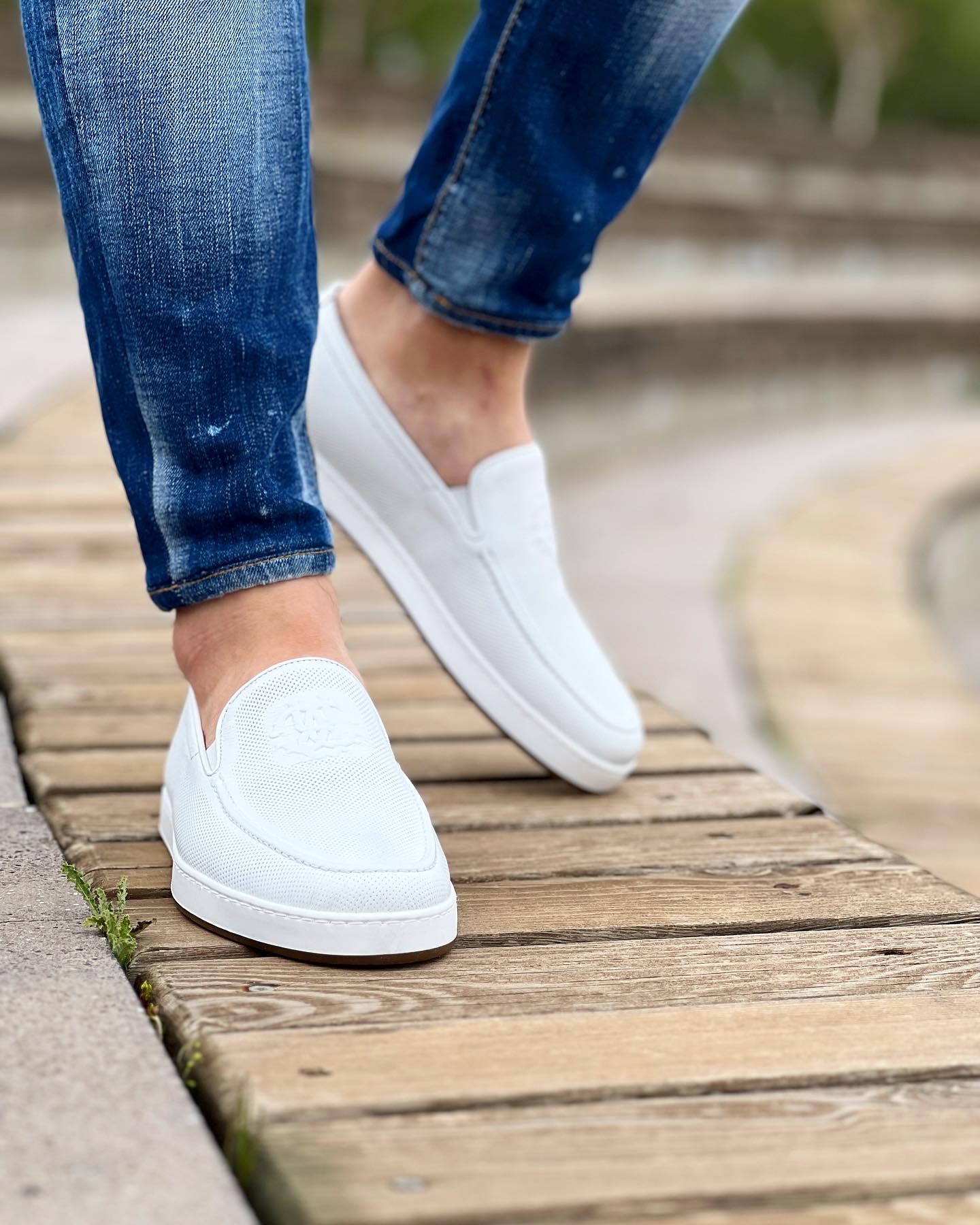 SOFT HAKİKİ DERİ EVA TABAN GÜNLÜK ERKEK CASUAL AYAKKABI - Beyaz