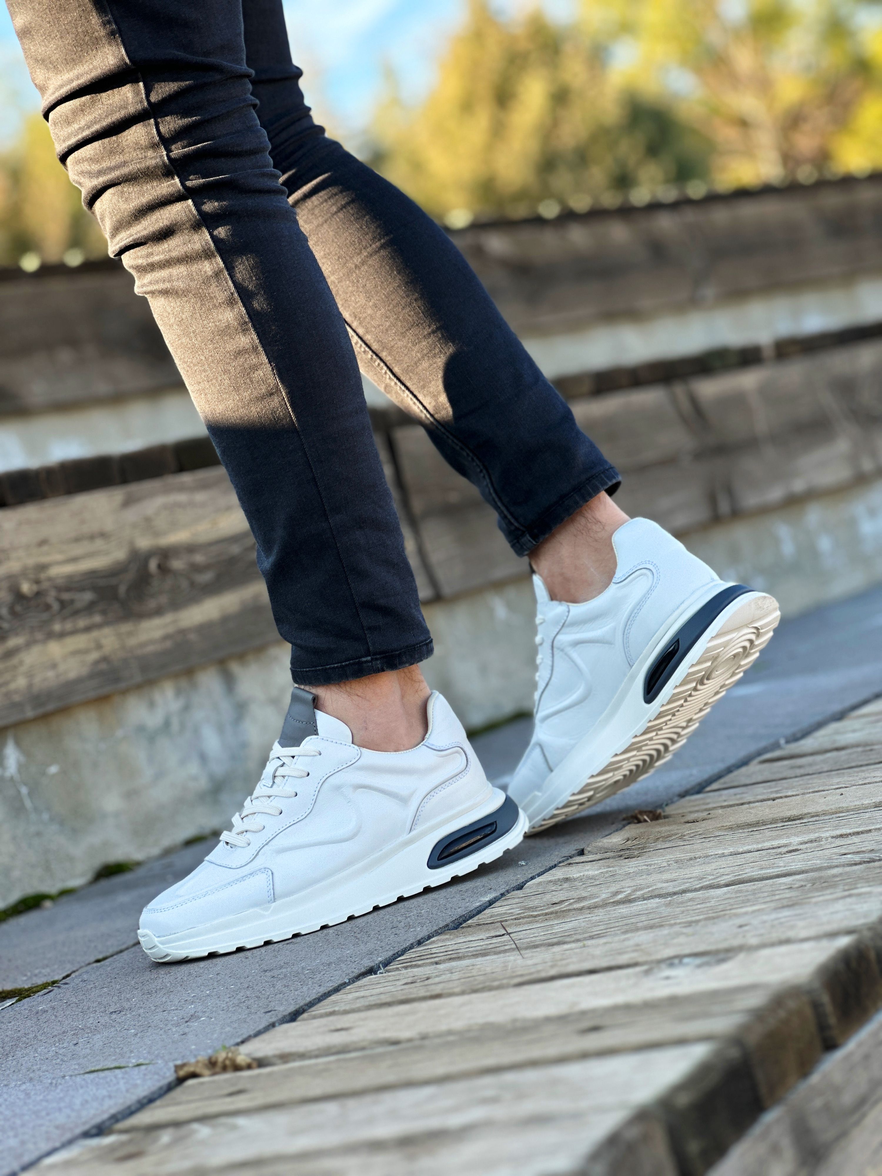 MANİLA HAKİKİ DERİ AİR TABAN GÜNLÜK ERKEK SNEAKER AYAKKABI - Beyaz
