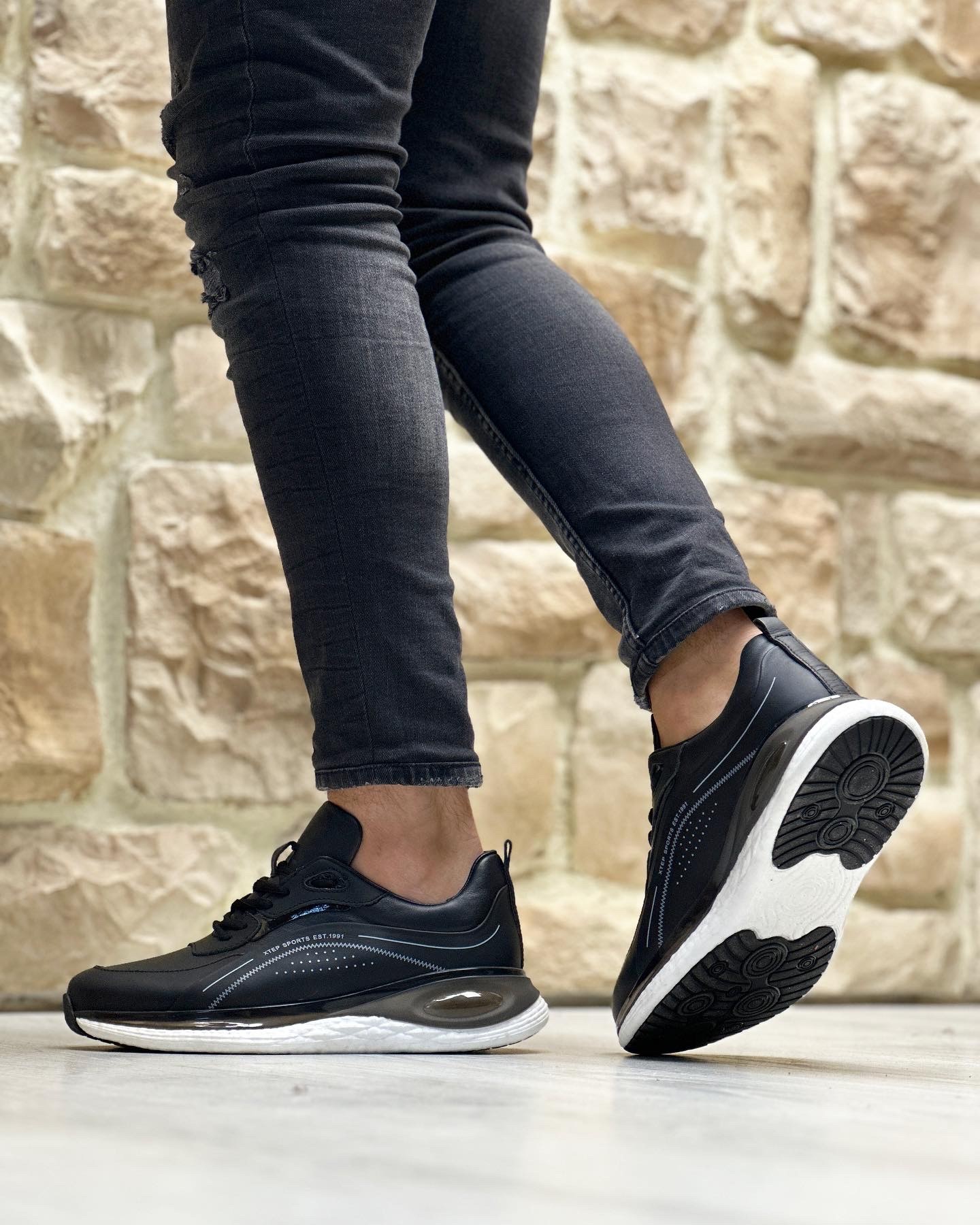NOOW HAKİKİ DERİ AİR TABAN GÜNLÜK ERKEK SNEAKER AYAKKABI