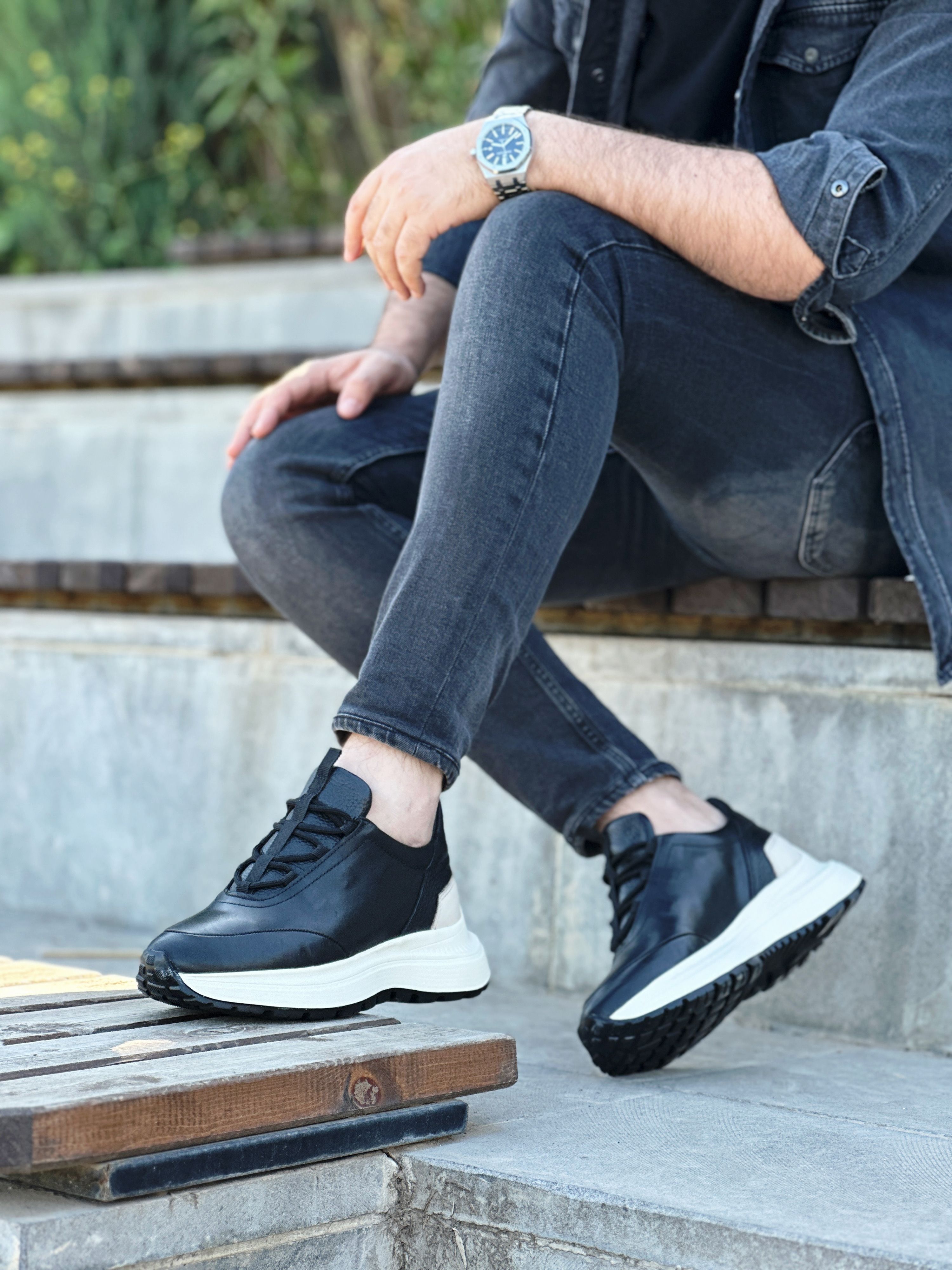 MERAN HAKİKİ DERİ EVA TABAN ERKEK SNEAKER AYAKKABI