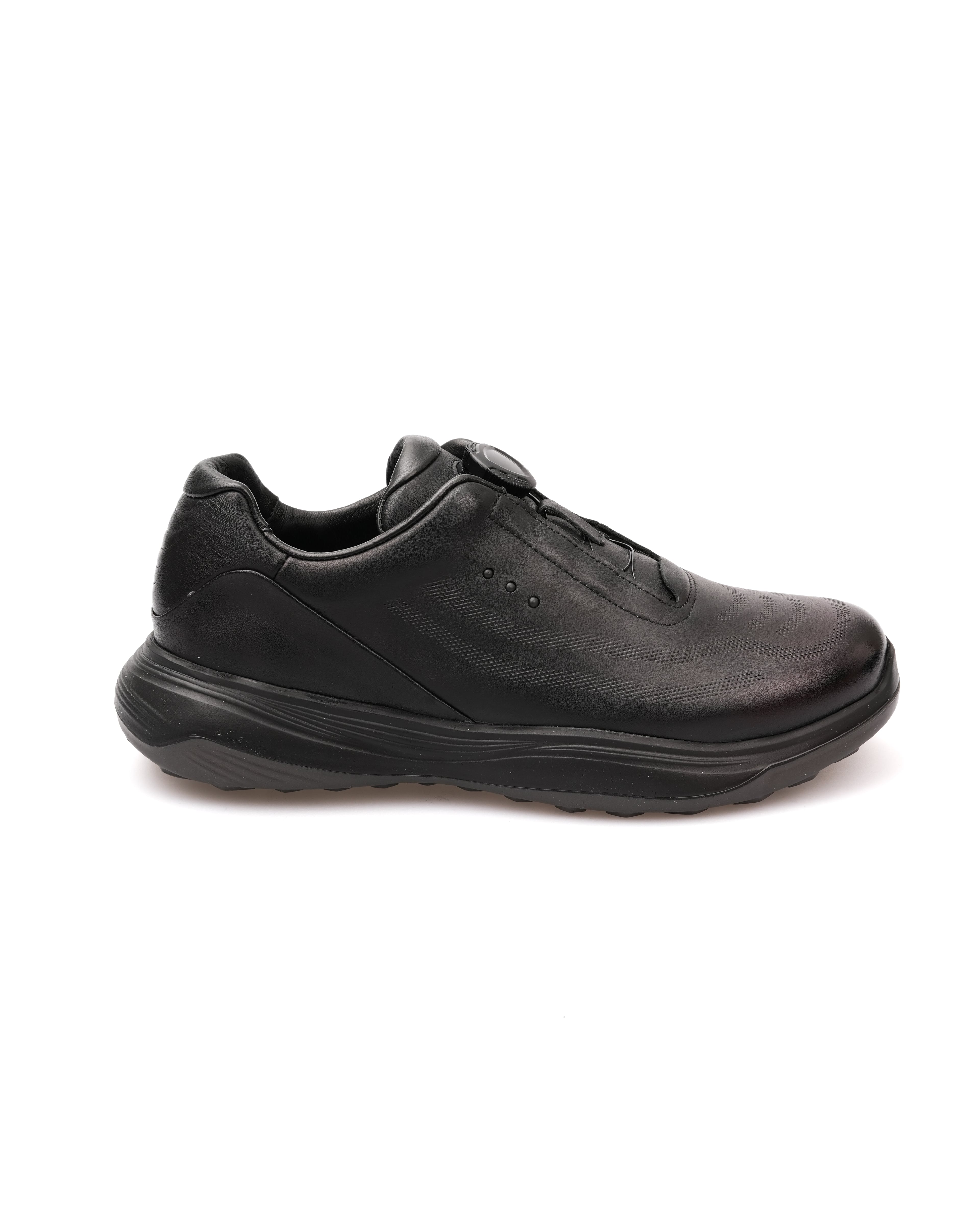 ANTON HAKİKİ DERİ GÜNLÜK ERKEK SNEAKER AYAKKABI - Siyah