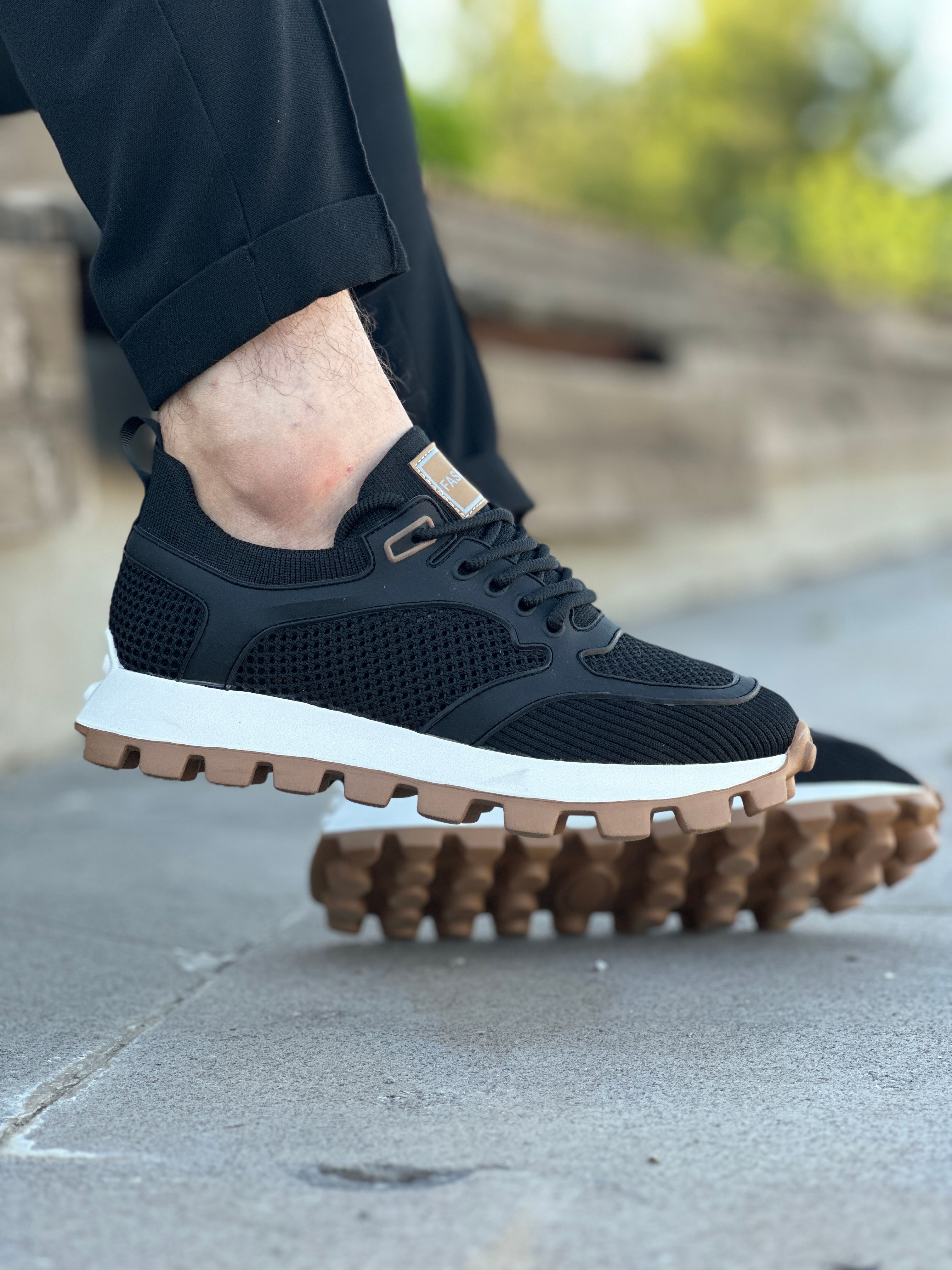 AROK HASIR KETEN EVA TABAN GÜNLÜK ERKEK SNEAKER AYAKKABI - Siyah