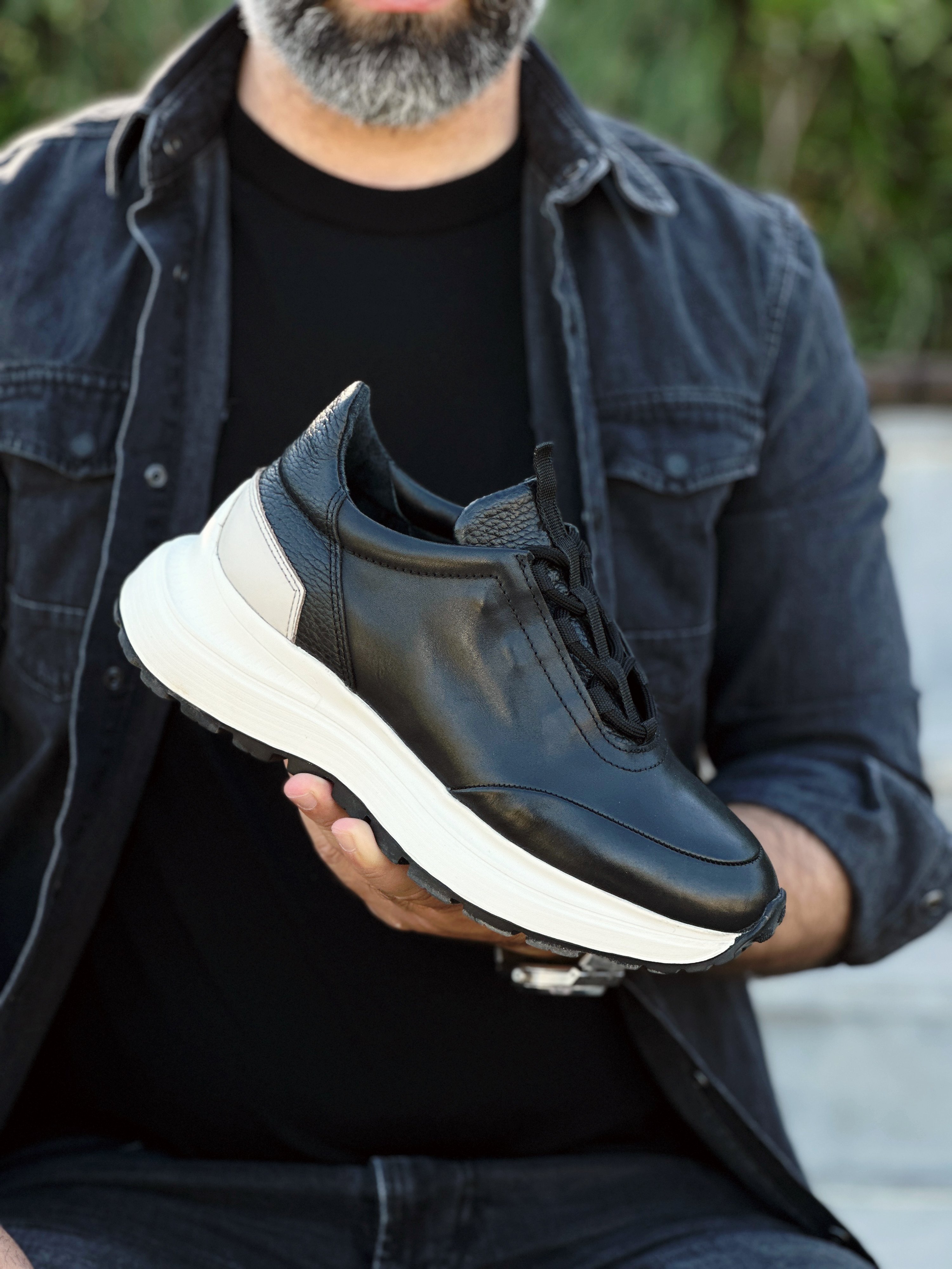 MERAN HAKİKİ DERİ EVA TABAN ERKEK SNEAKER AYAKKABI