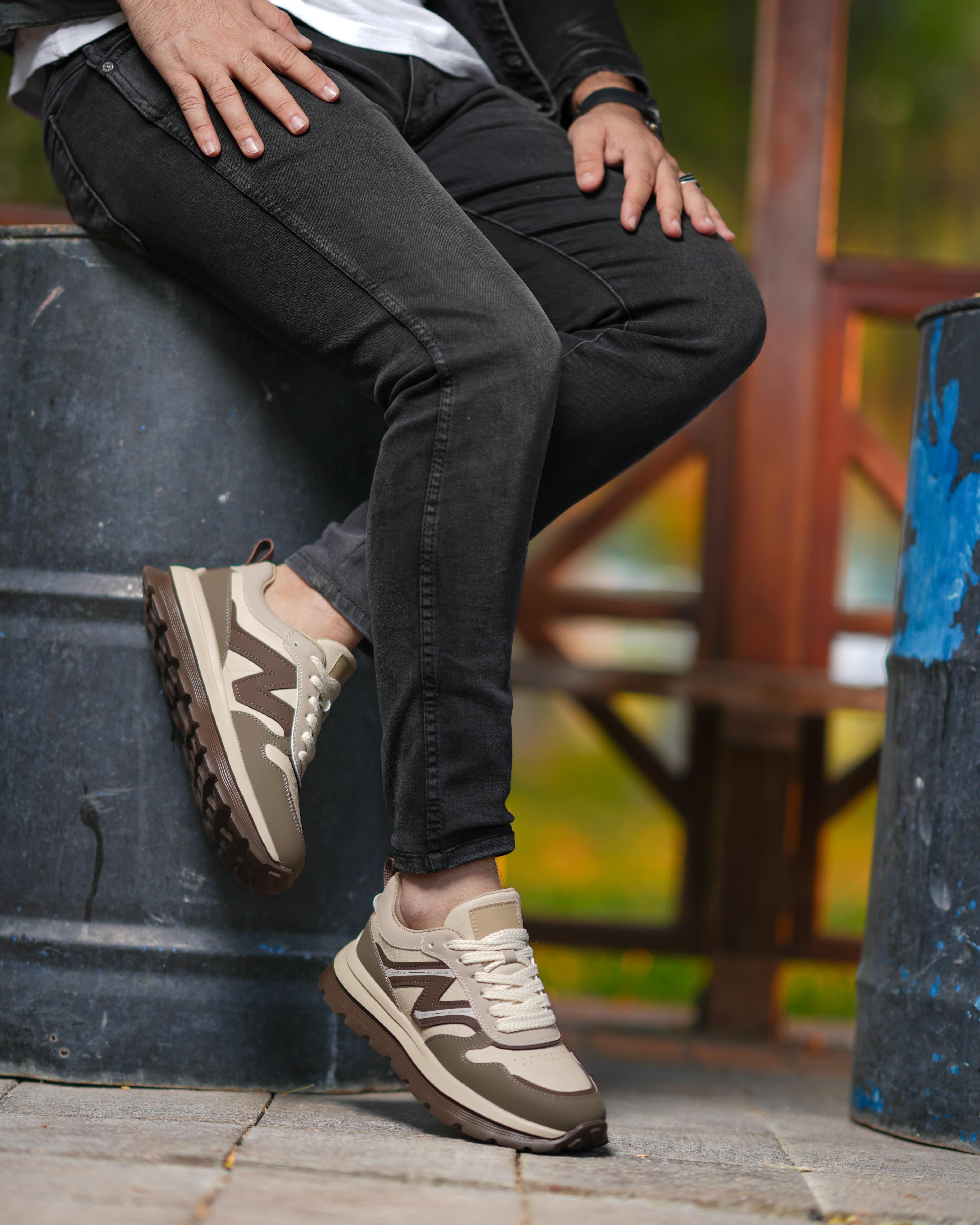 RETHAN HAKİKİ DERİ GÜNLÜK ERKEK SNEAKER AYAKKABI - Bej