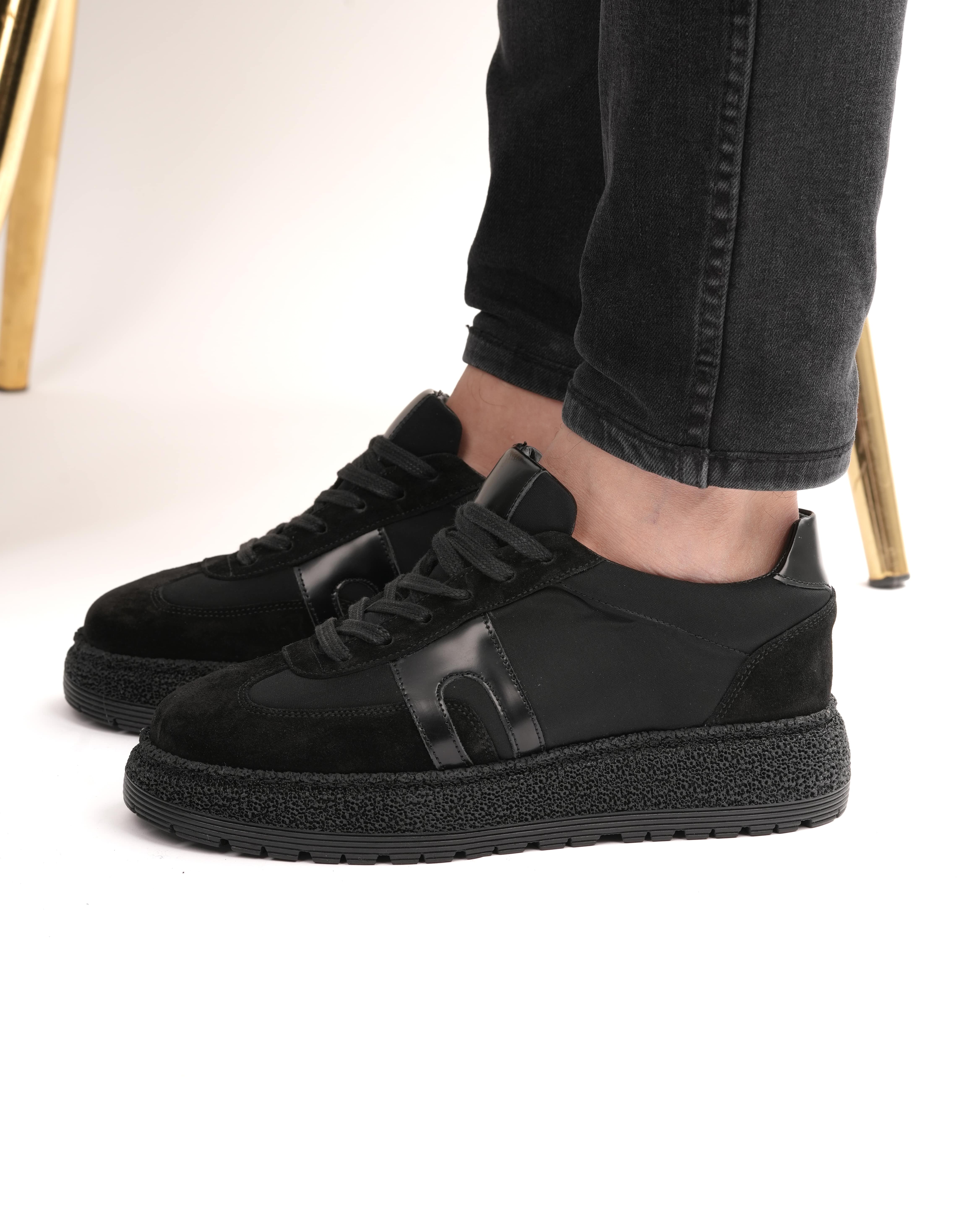 DARUN HAKİKİ DERİ EVA TABAN GÜNLÜK ERKEK SNEAKER AYAKKABI - Siyah
