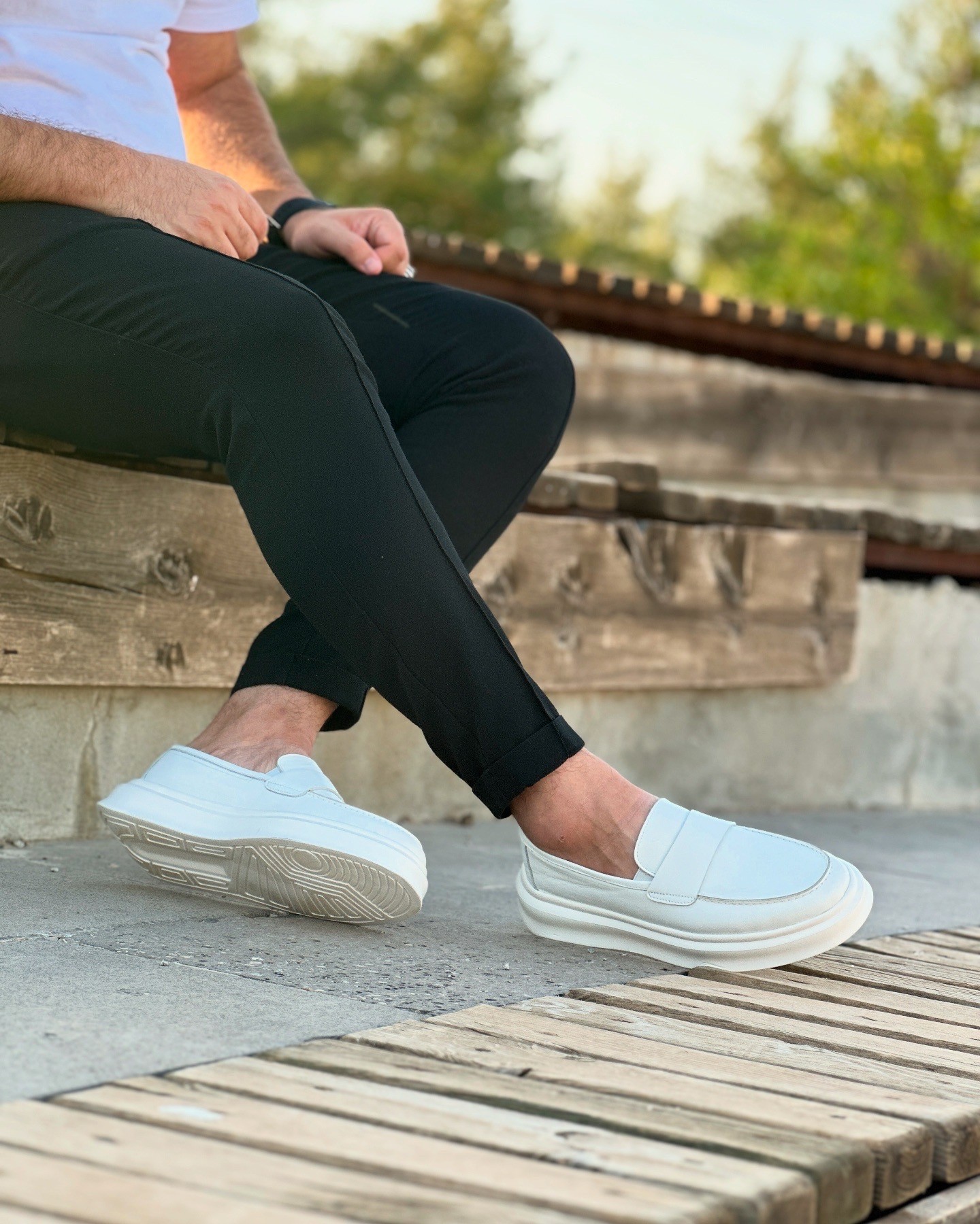 ADOK HAKİKİ DERİ GÜNLÜK ERKEK CASUAL AYAKKABI - Beyaz