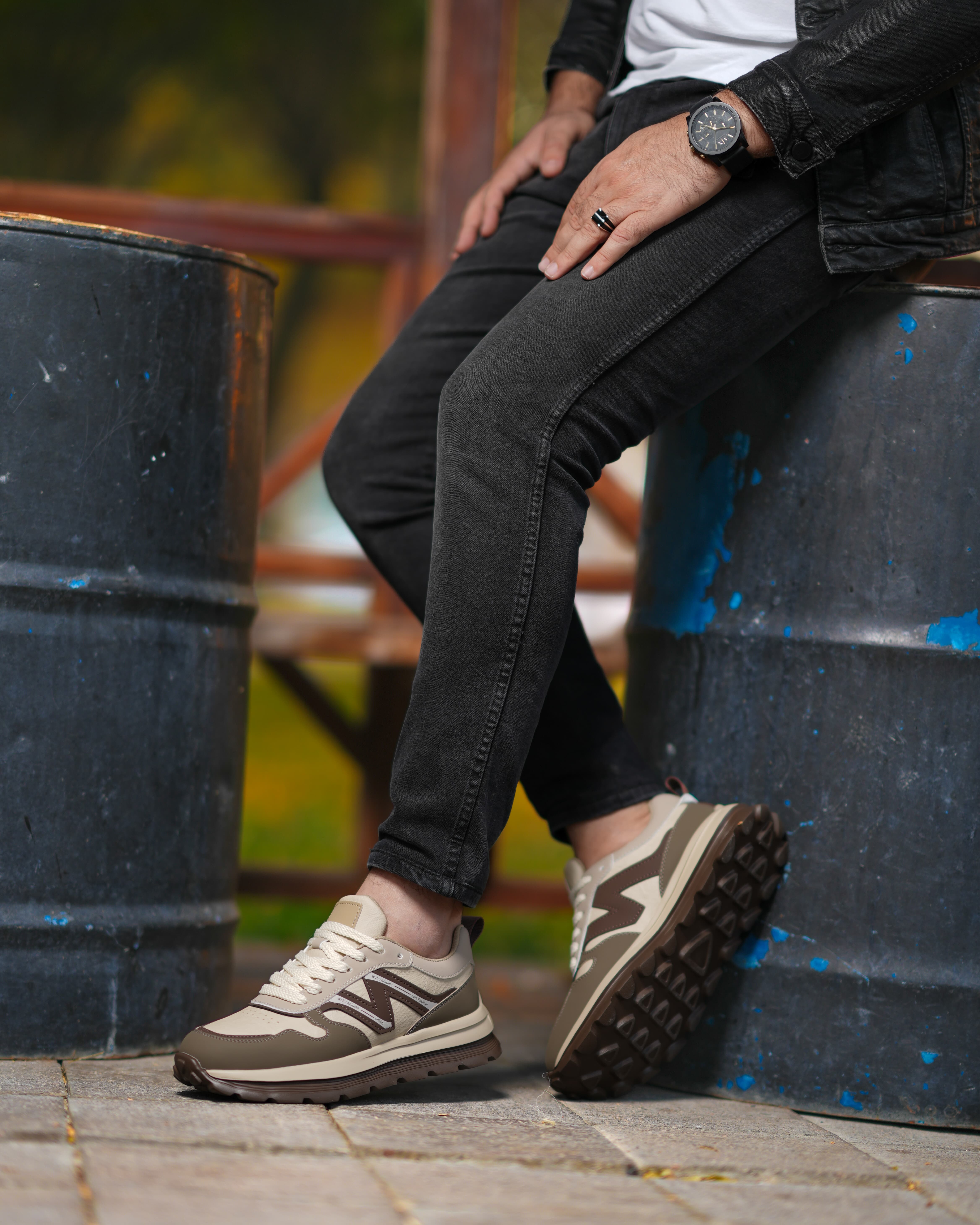 RETHAN HAKİKİ DERİ GÜNLÜK ERKEK SNEAKER AYAKKABI - Bej