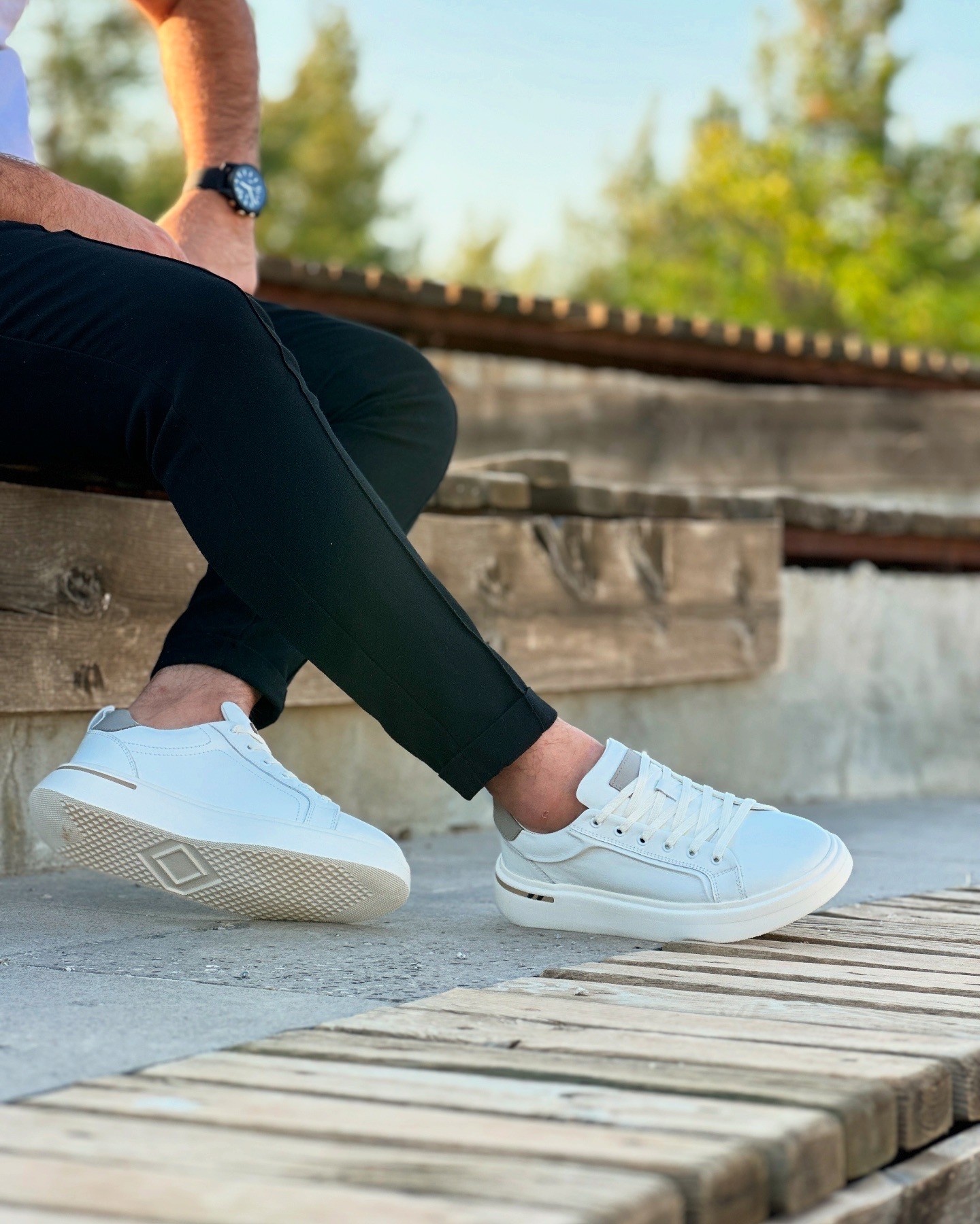 MEBRA HAKİKİ DERİ AİR TABAN GÜNLÜK ERKEK SNEAKER AYAKKABI - Beyaz