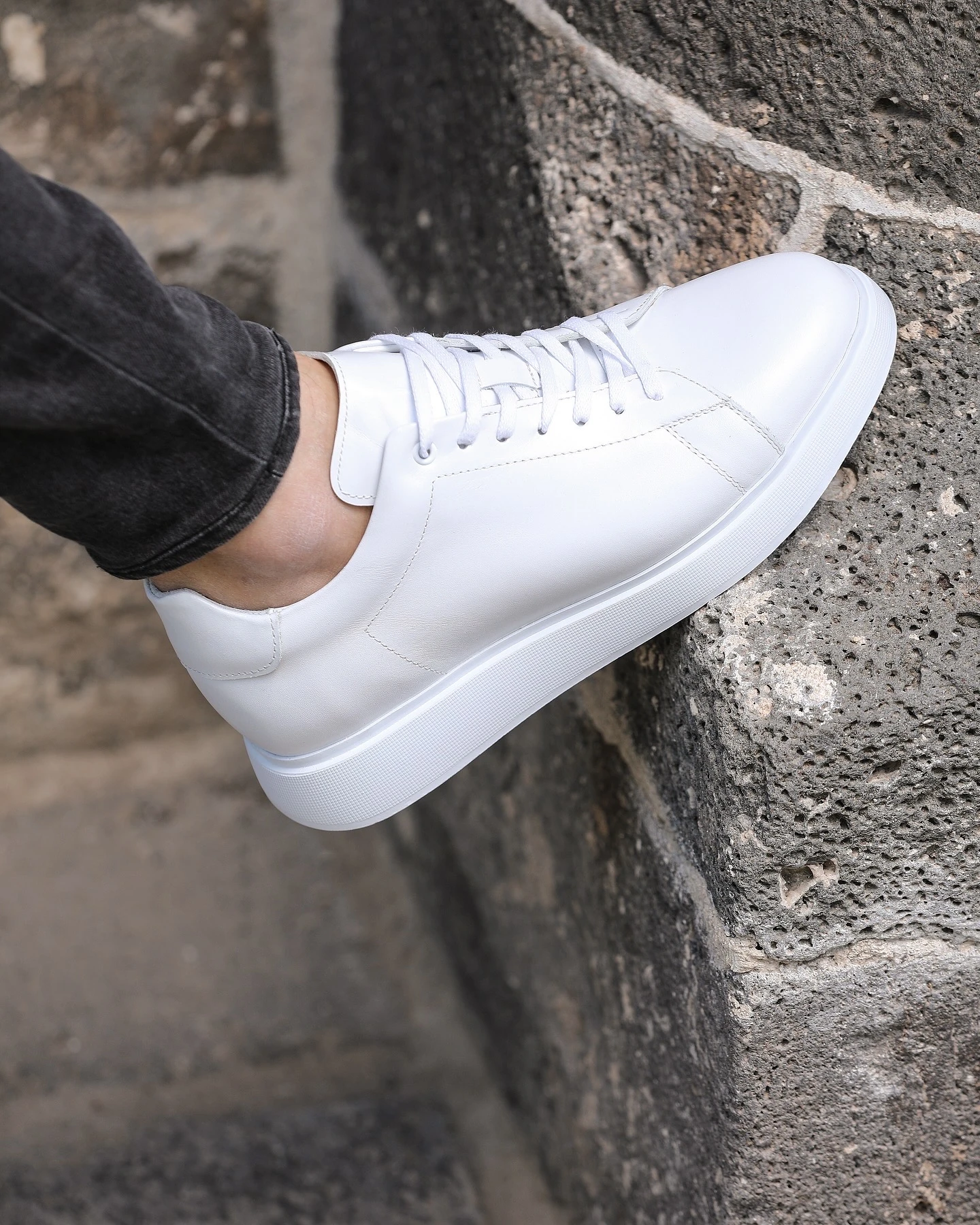 PEİGA HAKİKİ DERİ EVA TABAN GÜNLÜK ERKEK AYAKKABI - Beyaz