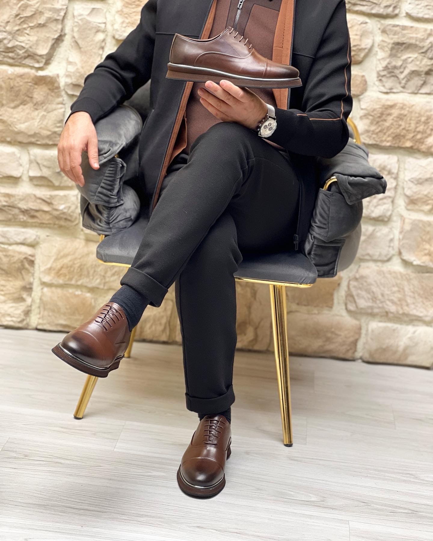 ZİV HAKİKİ DERİ EVA TABAN GÜNLÜK ERKEK KLASİK AYAKKABI - Kahverengi