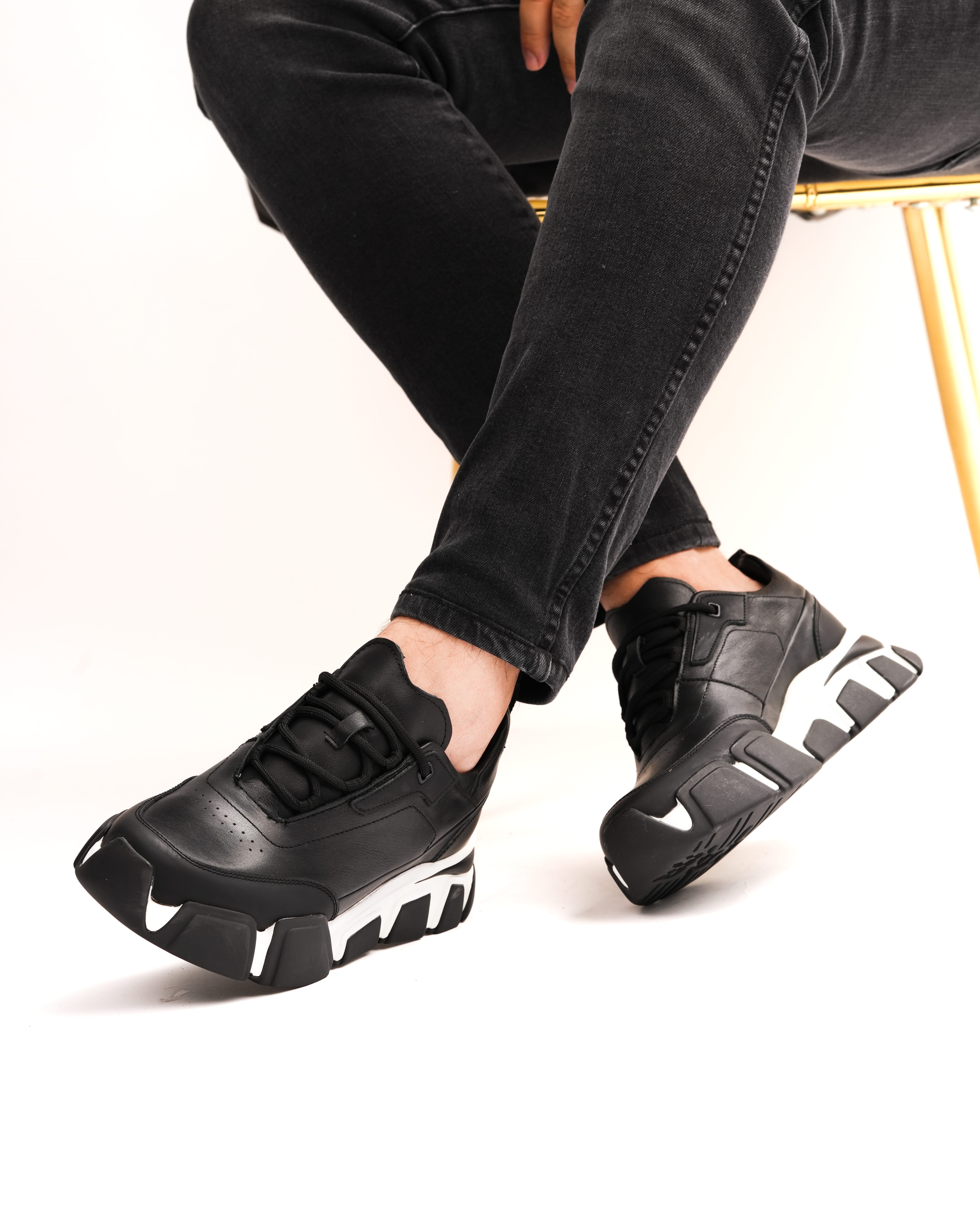 BAUM HAKİKİ DERİ GÜNLÜK ERKEK SNEAKER AYAKKABI - Siyah