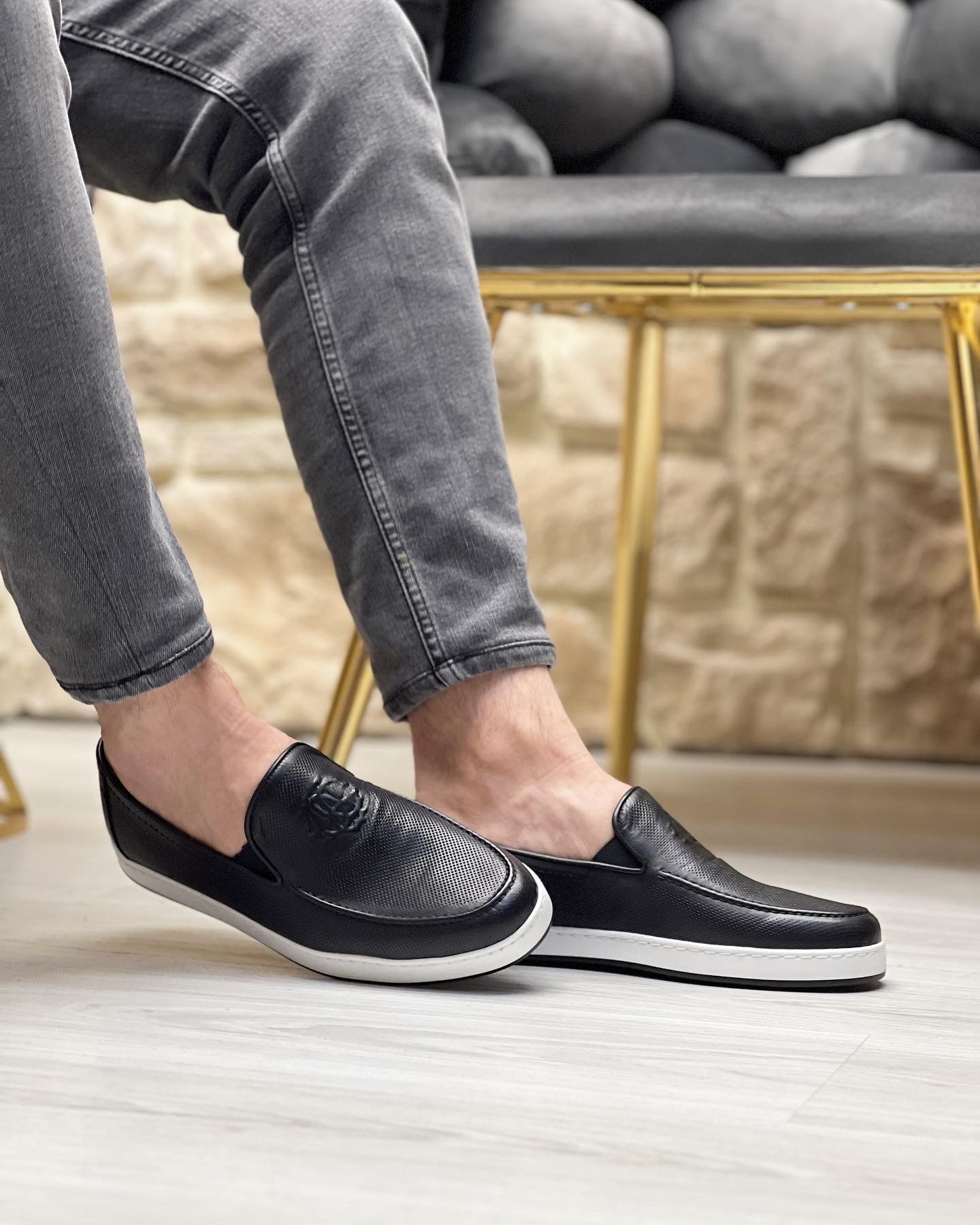 SOFT HAKİKİ DERİ EVA TABAN GÜNLÜK ERKEK CASUAL AYAKKABI - Siyah
