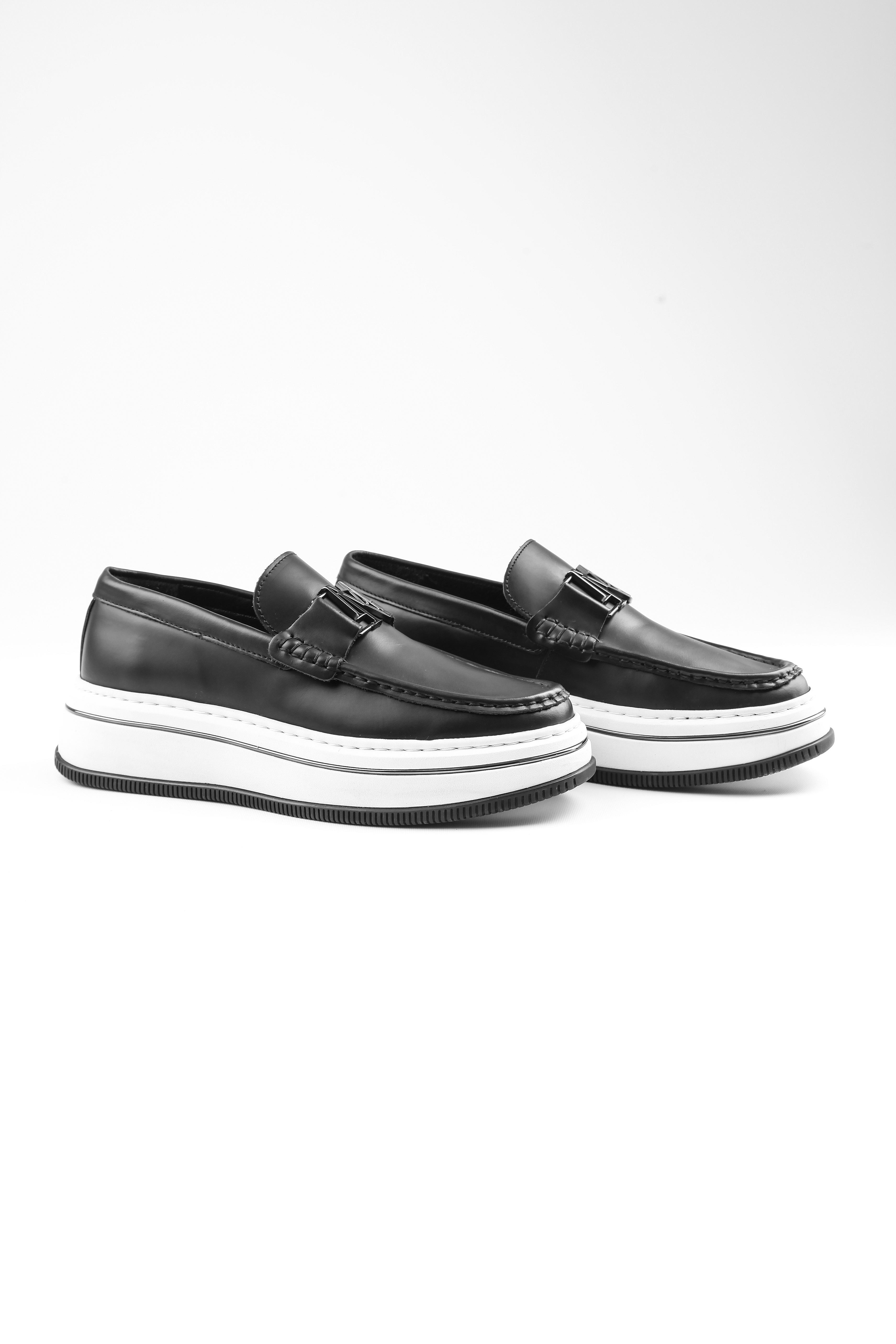 DELİVA HAKİKİ DERİ EVA TABAN GÜNLÜK ERKEK SNEAKER AYAKKABI - Siyah