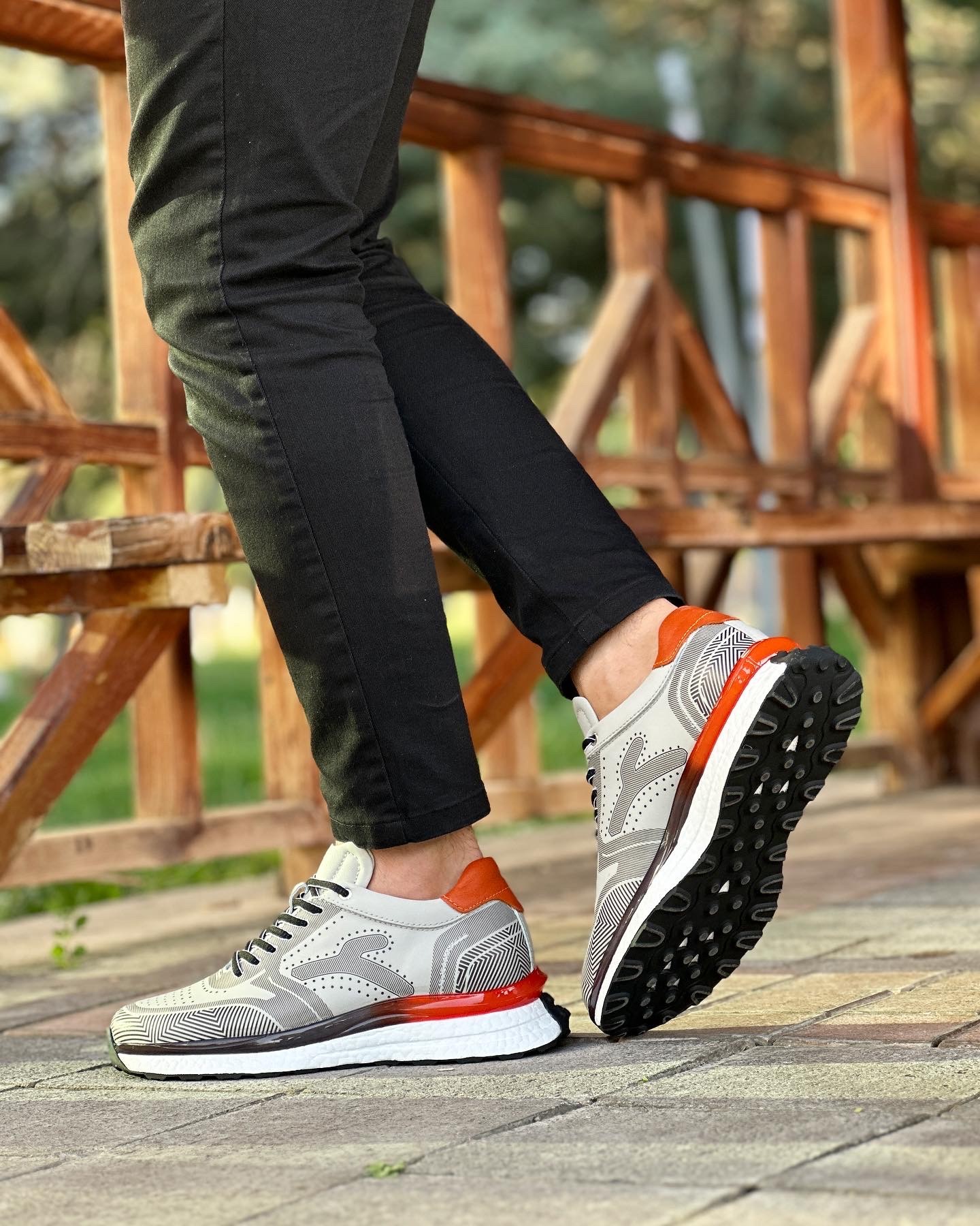 TURENJ HAKİKİ DERİ AİR TABAN GÜNLÜK ERKEK SNEAKER AYAKKABI - Gri