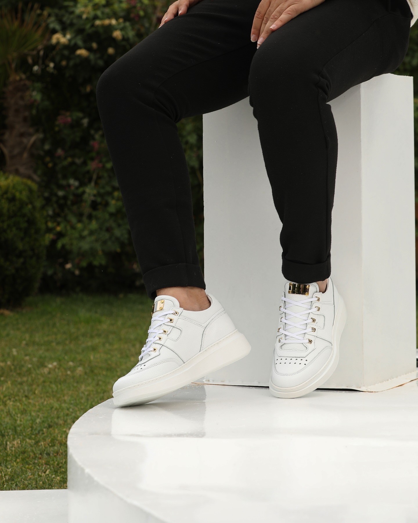 HAKİKİ DERİ EVA TABAN GÜNLÜK ERKEK SNEAKER AYAKKABI - Beyaz