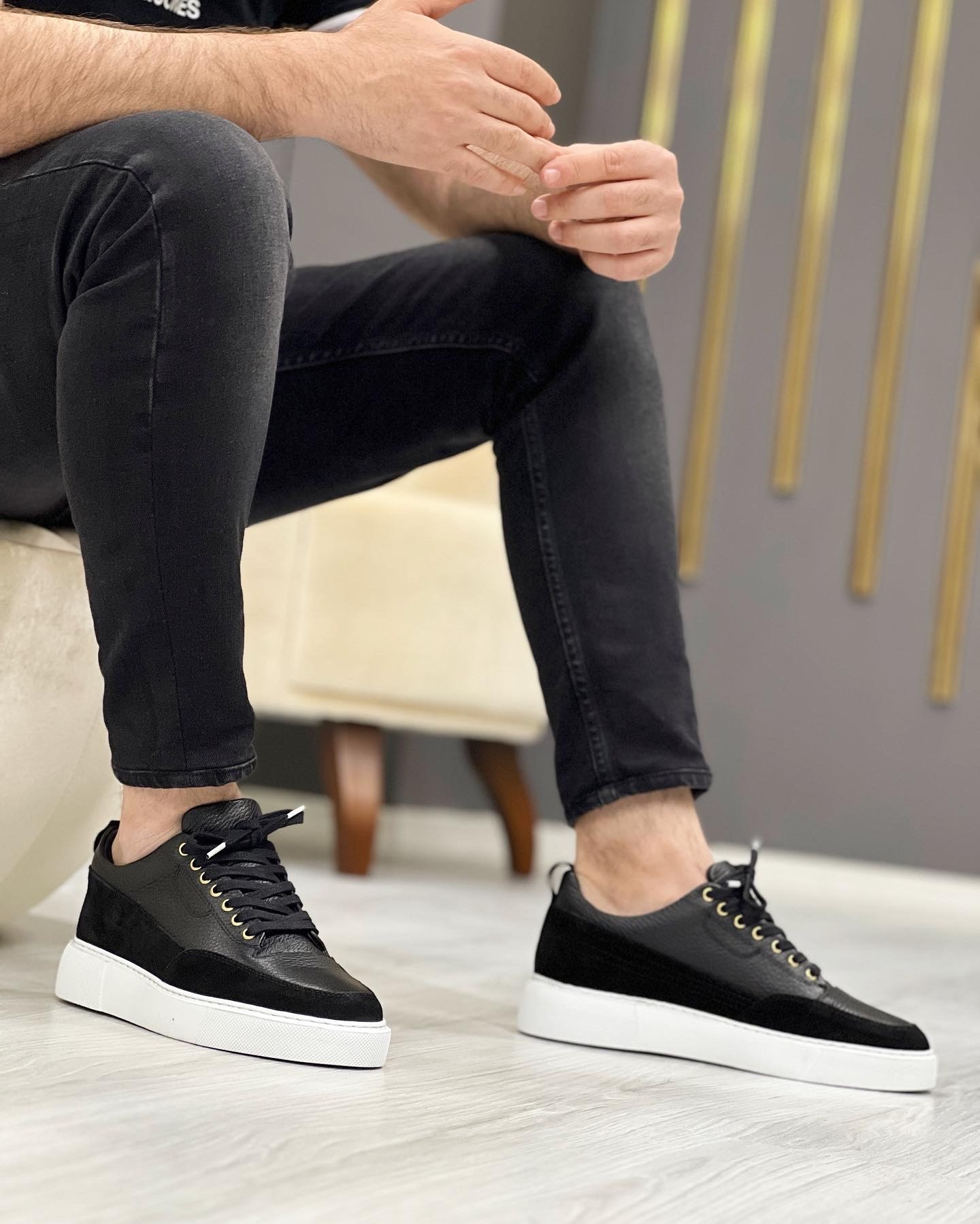 HAKİKİ DERİ EVA TABAN GÜNLÜK ERKEK SNEAKER AYAKKABI