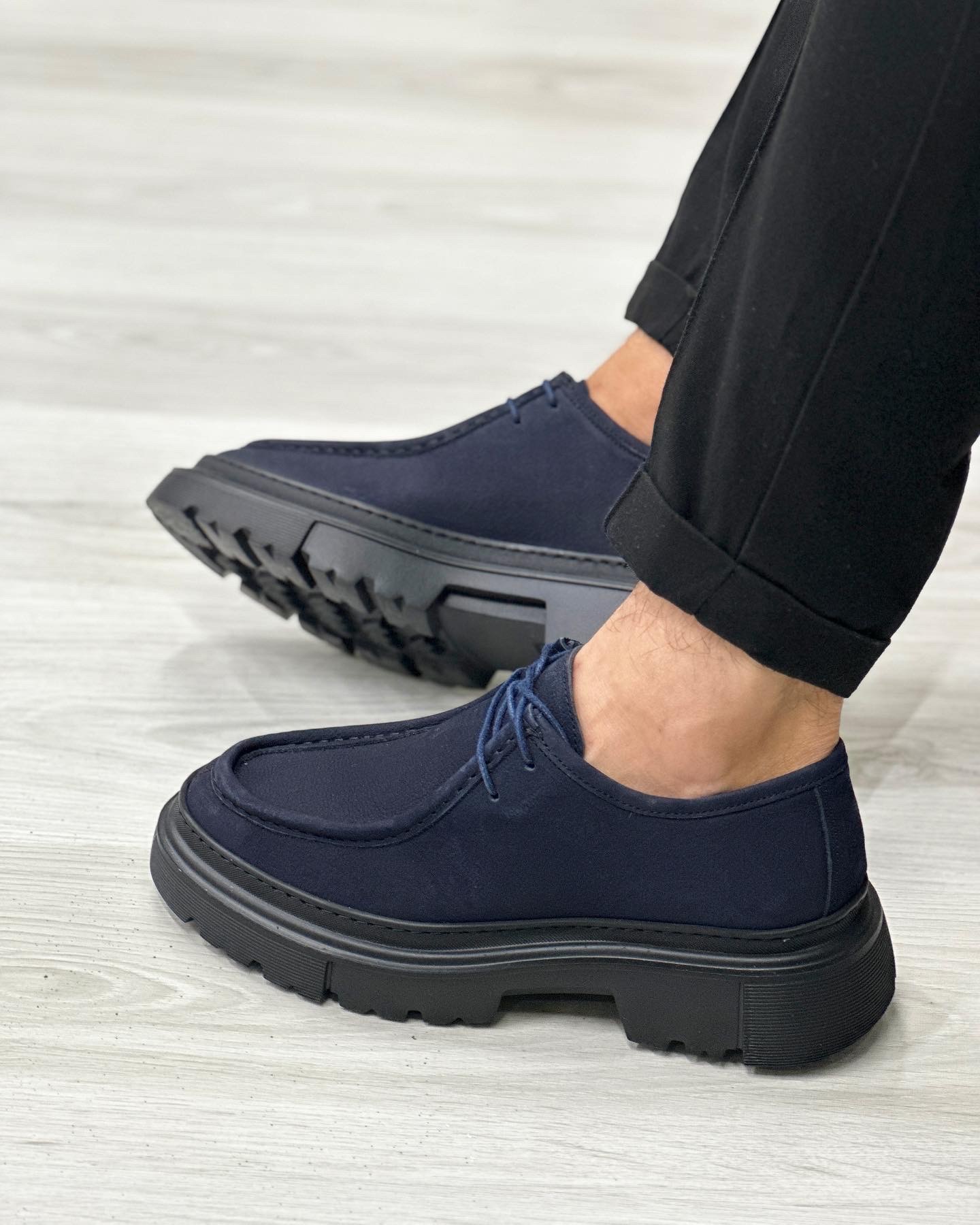 HAKİKİ DERİ EVA TABAN GÜNLÜK ERKEK CASUAL AYAKKABI - Lacivert