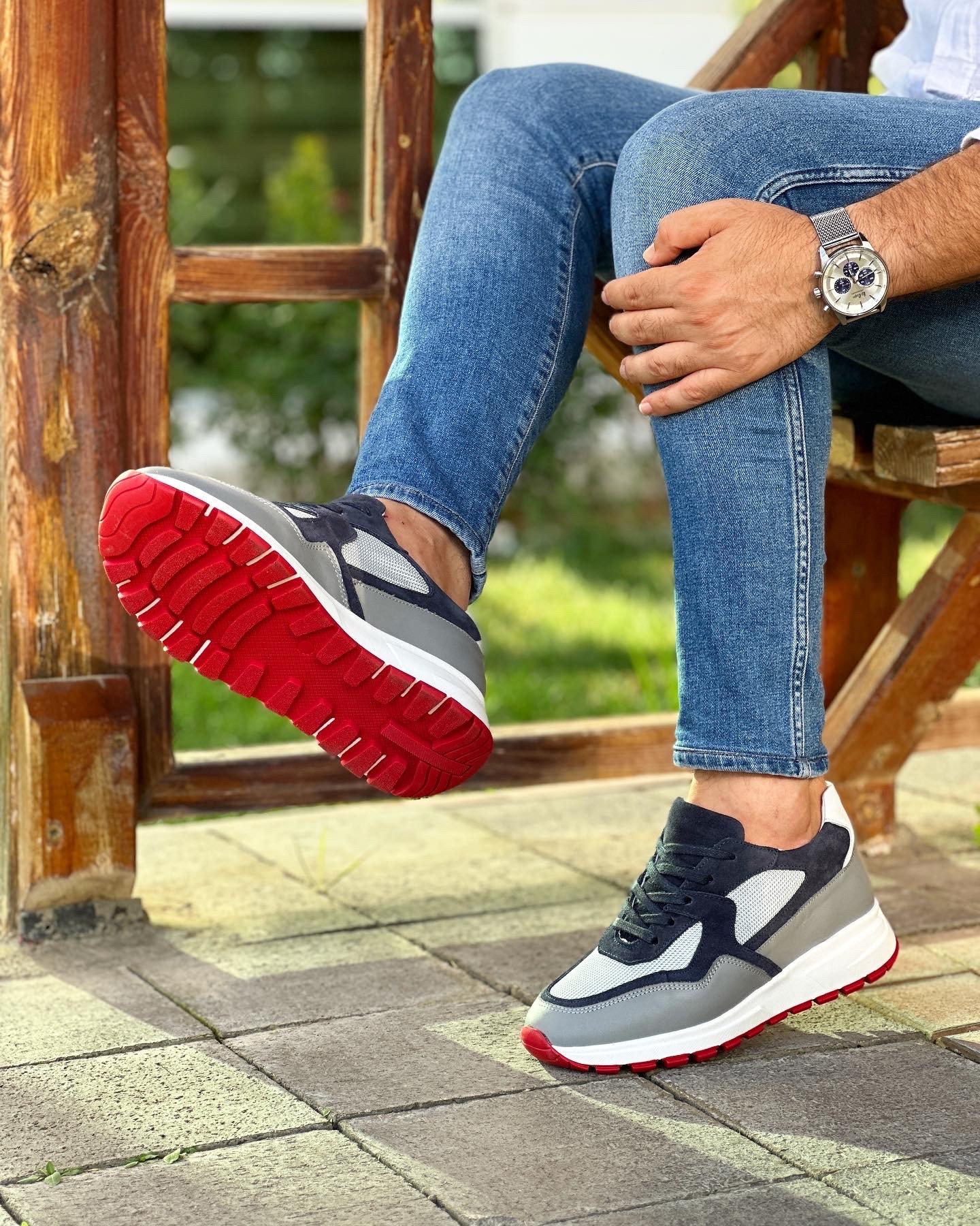 PİSSARO HAKİKİ DERİ EVA TABAN GÜNLÜK ERKEK SNEAKER AYAKKABI - Gri