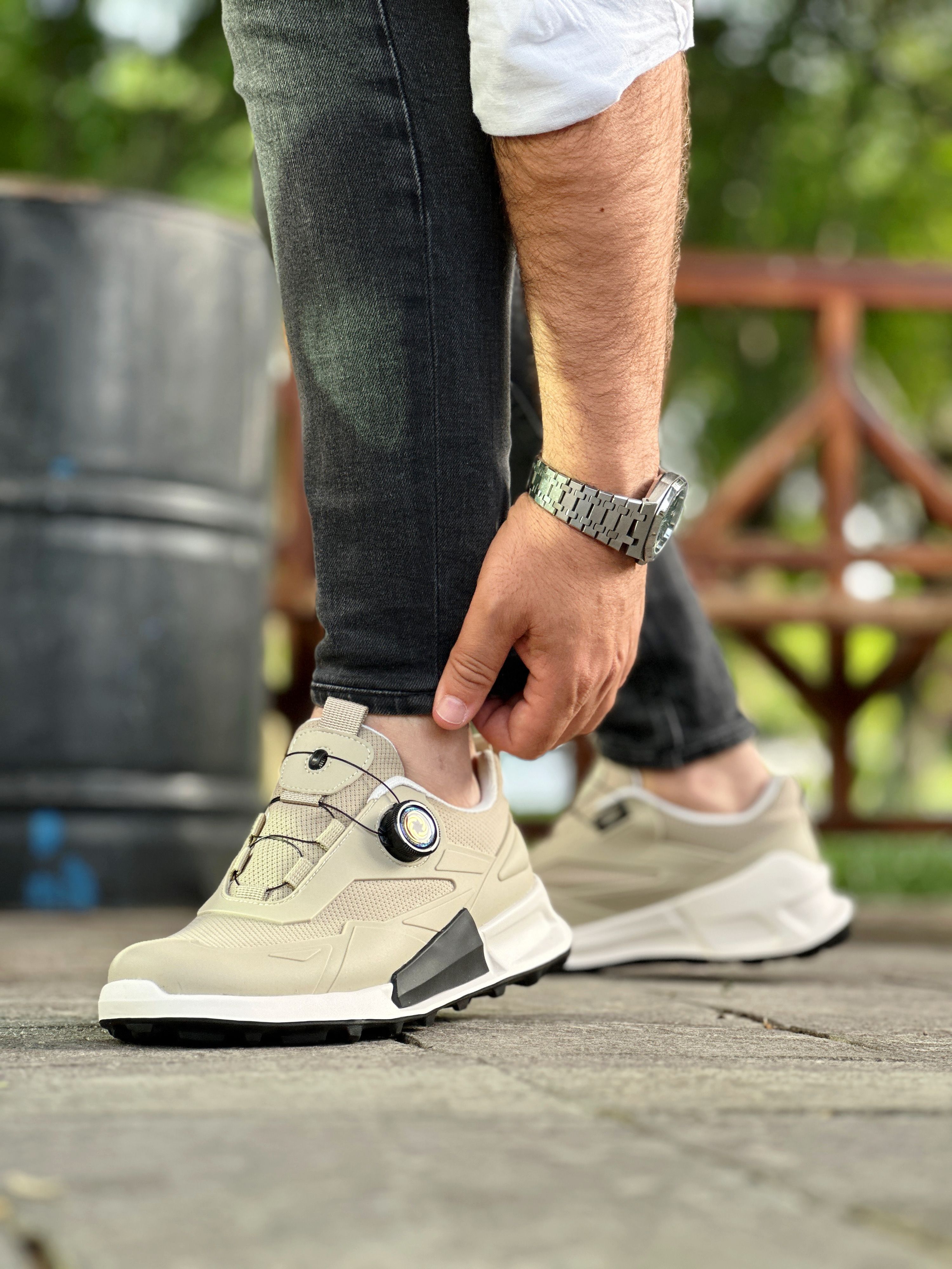 KONDAR HAKİKİ DERİ EVA TABAN ERKEK SNEAKER AYAKKABI - Bej
