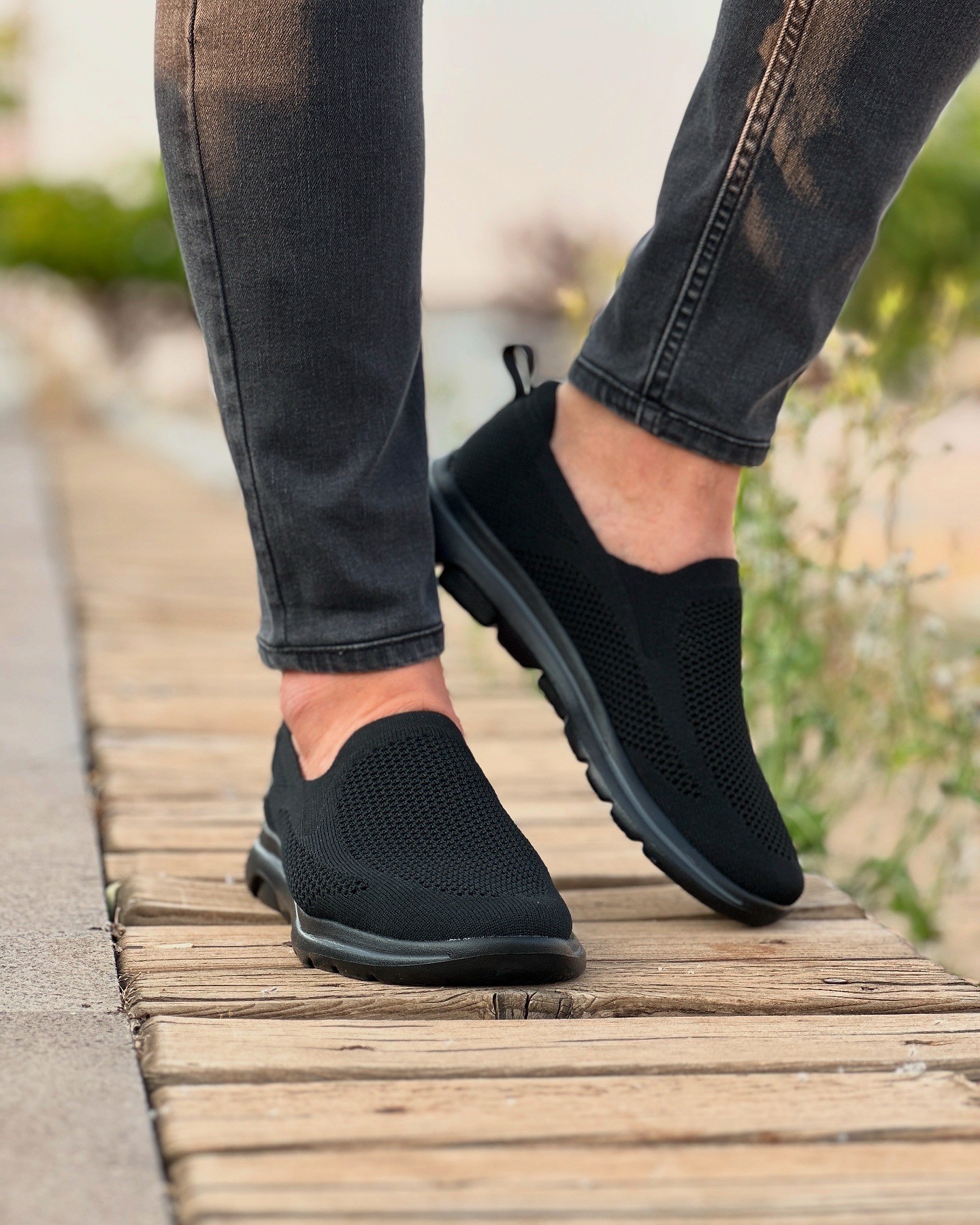 KETEN EVA TABAN GÜNLÜK ERKEK SNEAKER AYAKKABI - Siyah