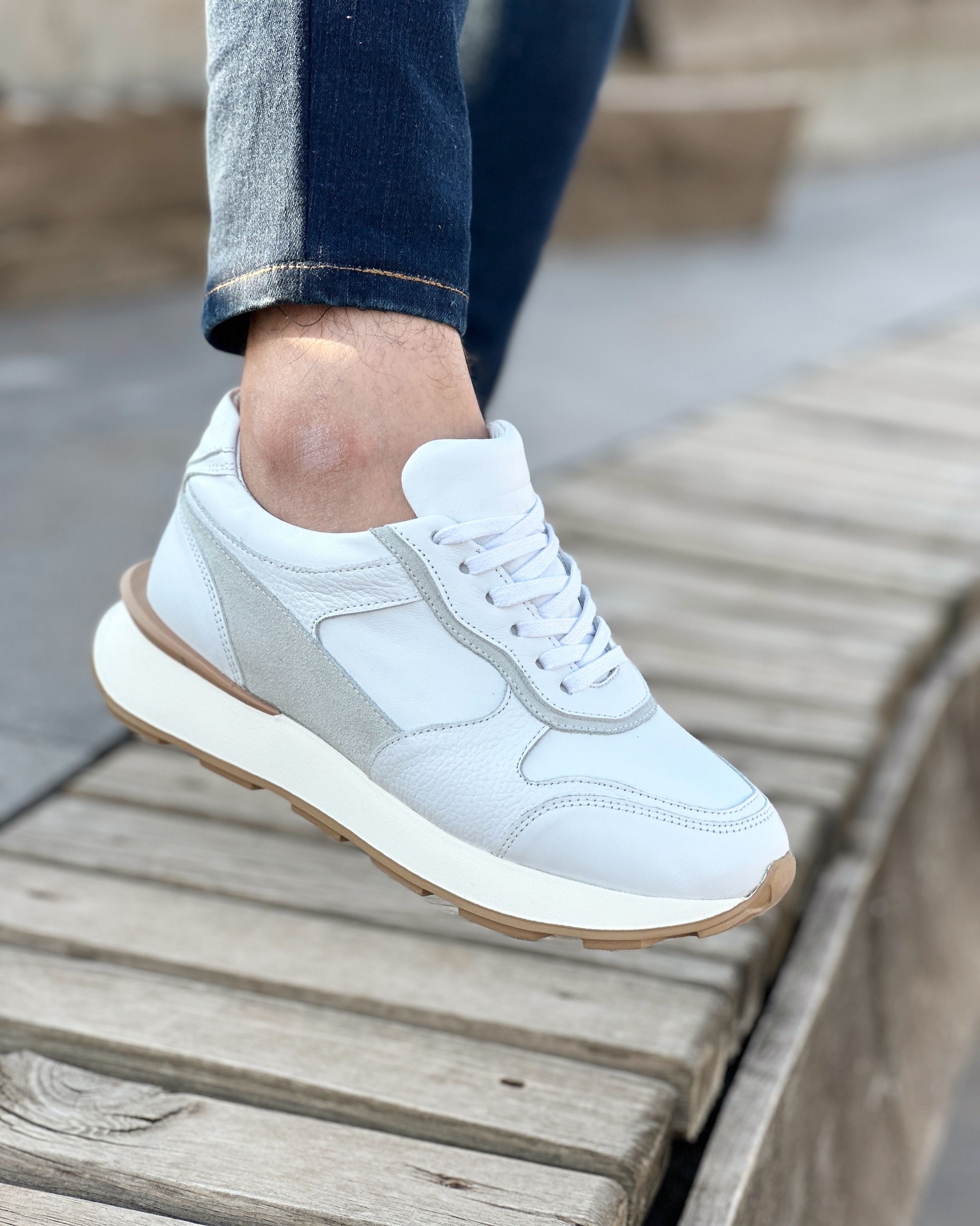 DİRA HAKİKİ DERİ EVA TABAN GÜNLÜK ERKEK SNEAKER AYAKKABI