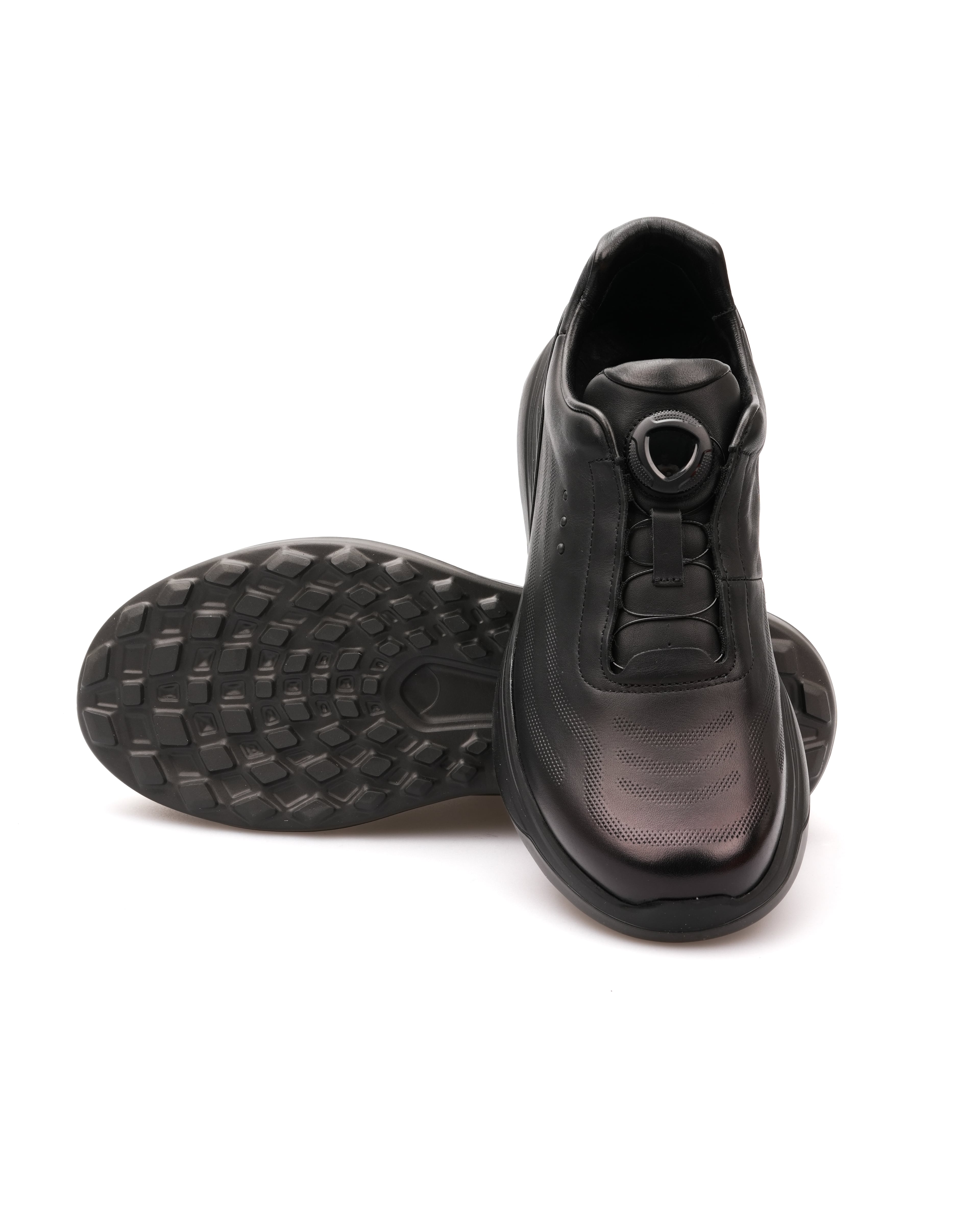 ANTON HAKİKİ DERİ GÜNLÜK ERKEK SNEAKER AYAKKABI - Siyah