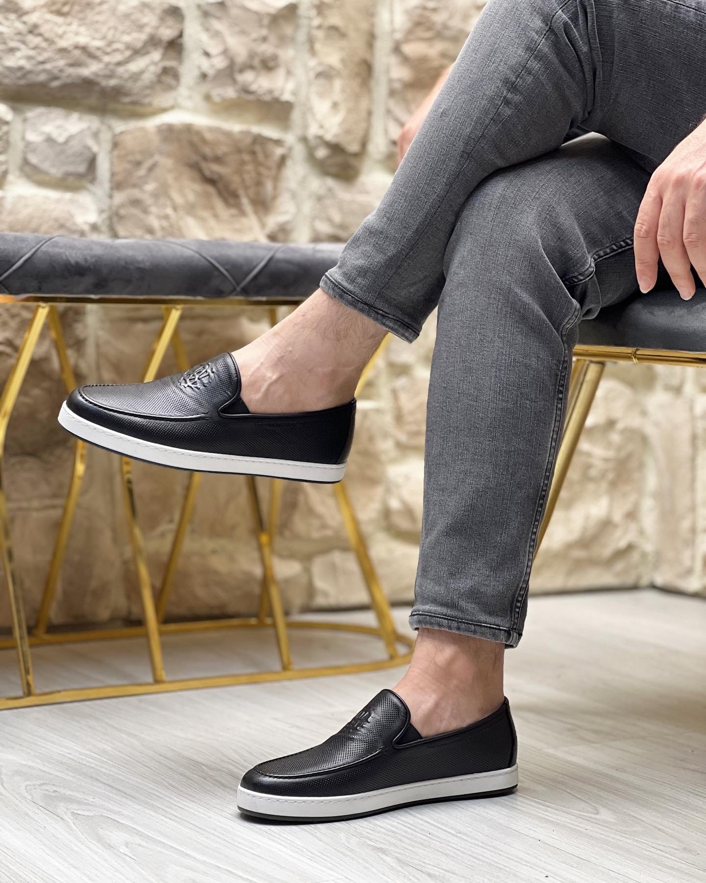 SOFT HAKİKİ DERİ EVA TABAN GÜNLÜK ERKEK CASUAL AYAKKABI - Siyah