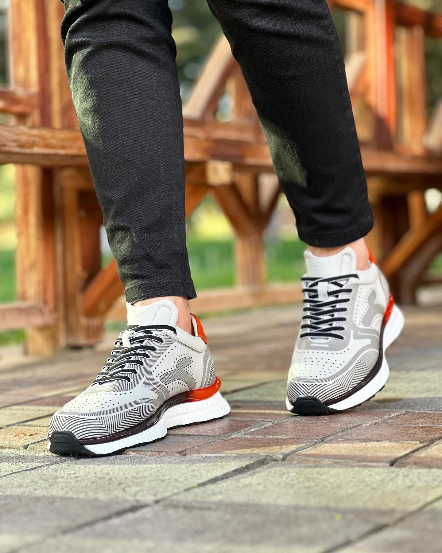 TURENJ HAKİKİ DERİ AİR TABAN GÜNLÜK ERKEK SNEAKER AYAKKABI - Gri