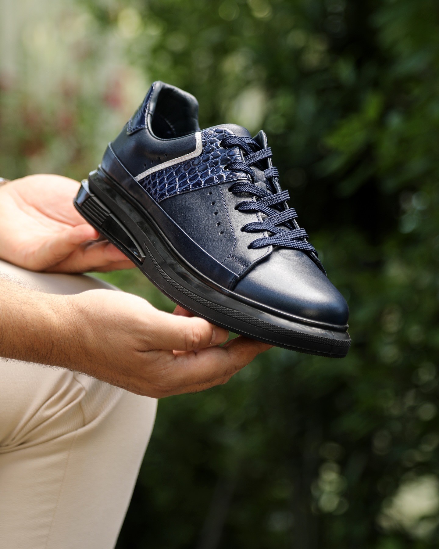 LAVEN HAKİKİ DERİ AİR TABAN GÜNLÜK ERKEK SNEAKER AYAKKABI - Lacivert