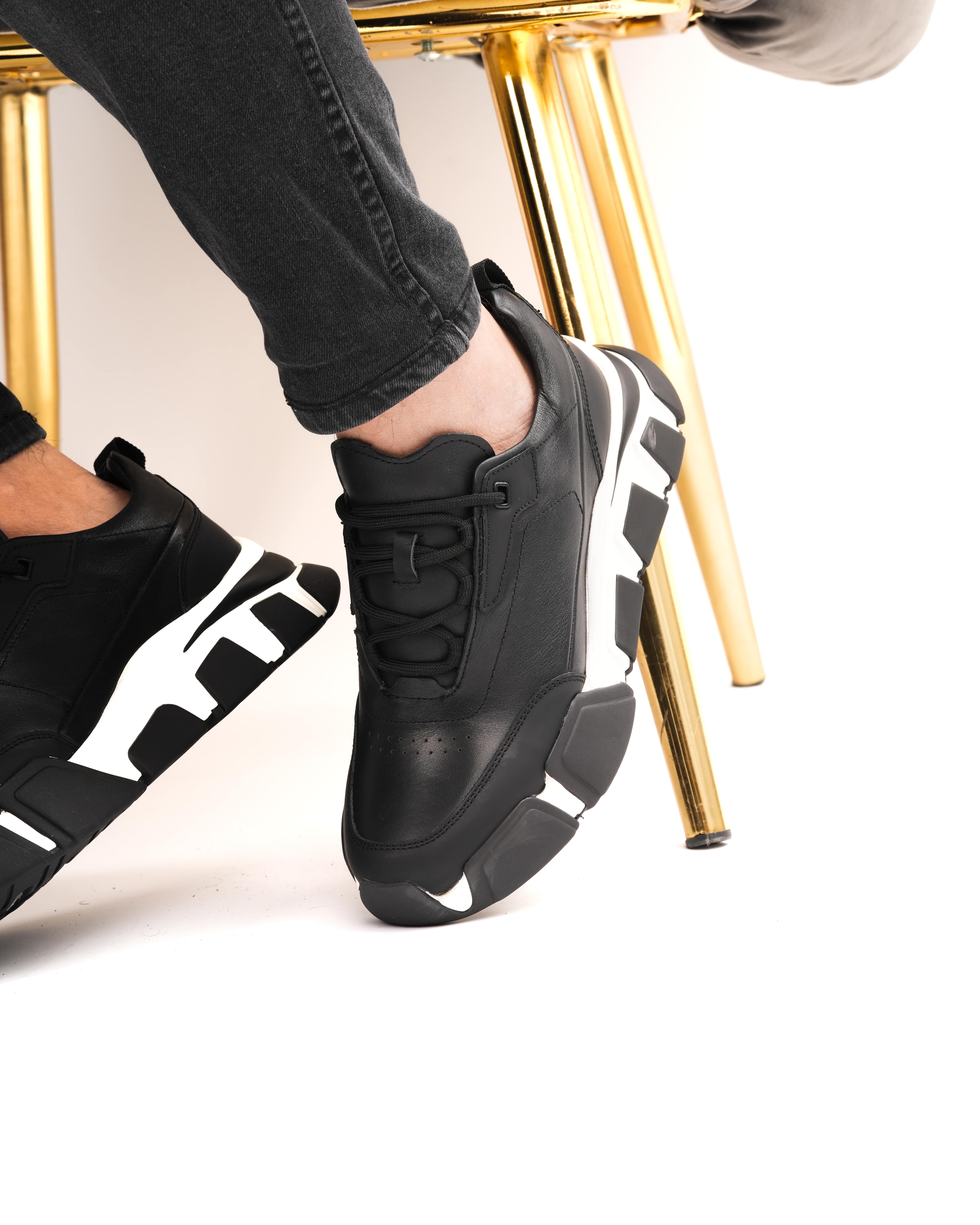 BAUM HAKİKİ DERİ GÜNLÜK ERKEK SNEAKER AYAKKABI - Siyah
