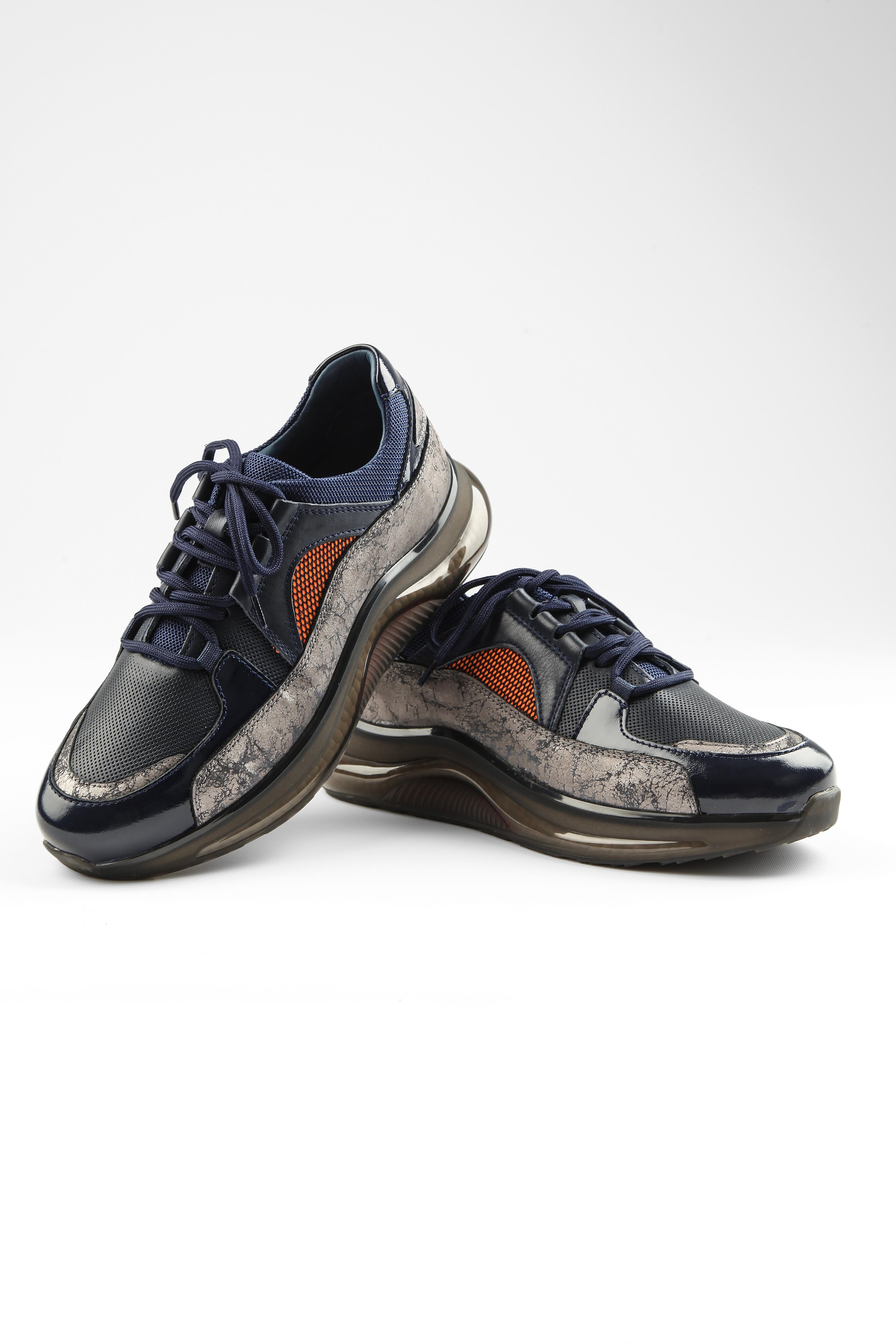VENÜZ HAKİKİ DERİ AİR TABAN GÜNLÜK ERKEK SNEAKER AYAKKABI - Lacivert