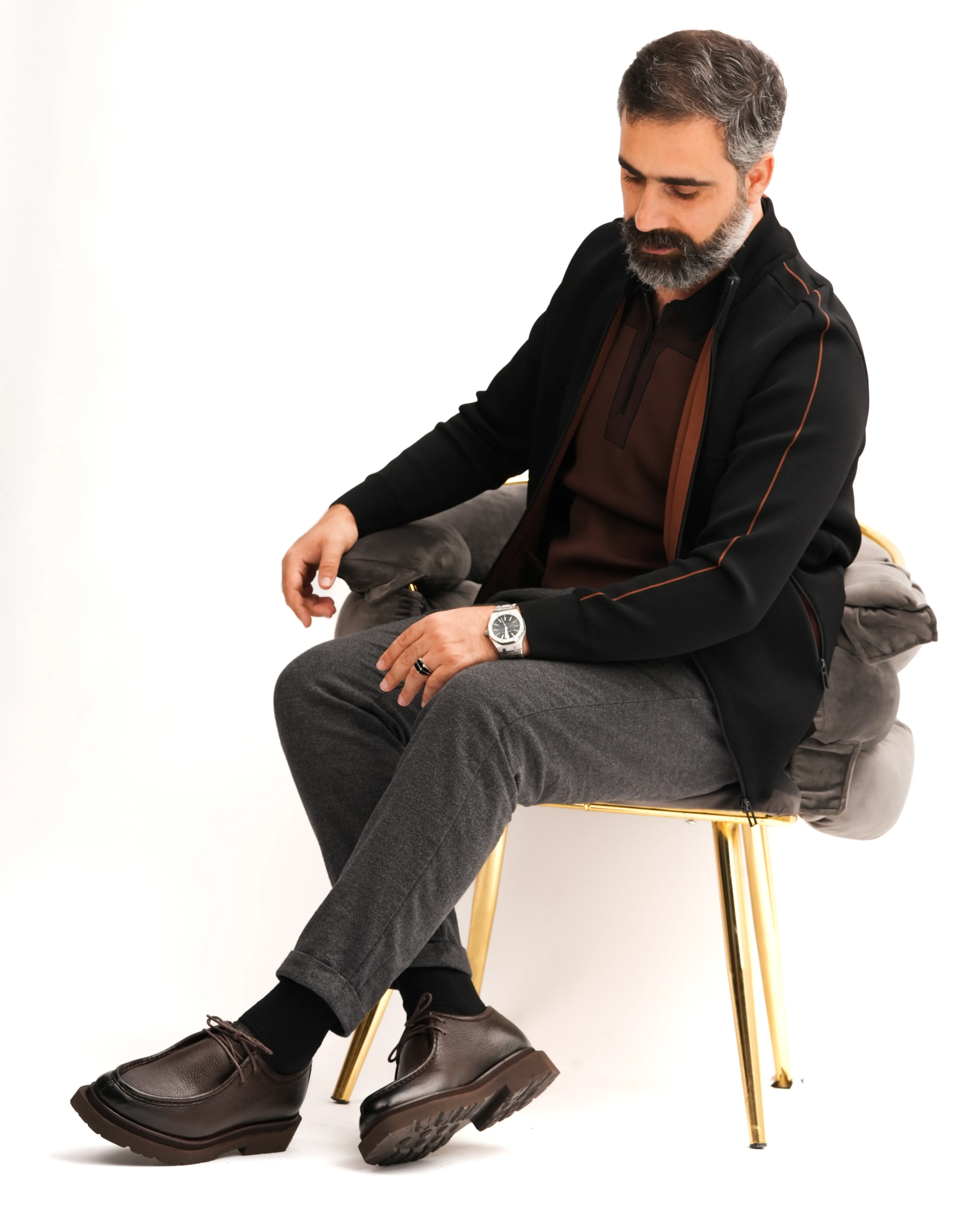 MENSİS HAKİKİ DERİ GÜNLÜK ERKEK KLASİK AYAKKABI - Kahverengi