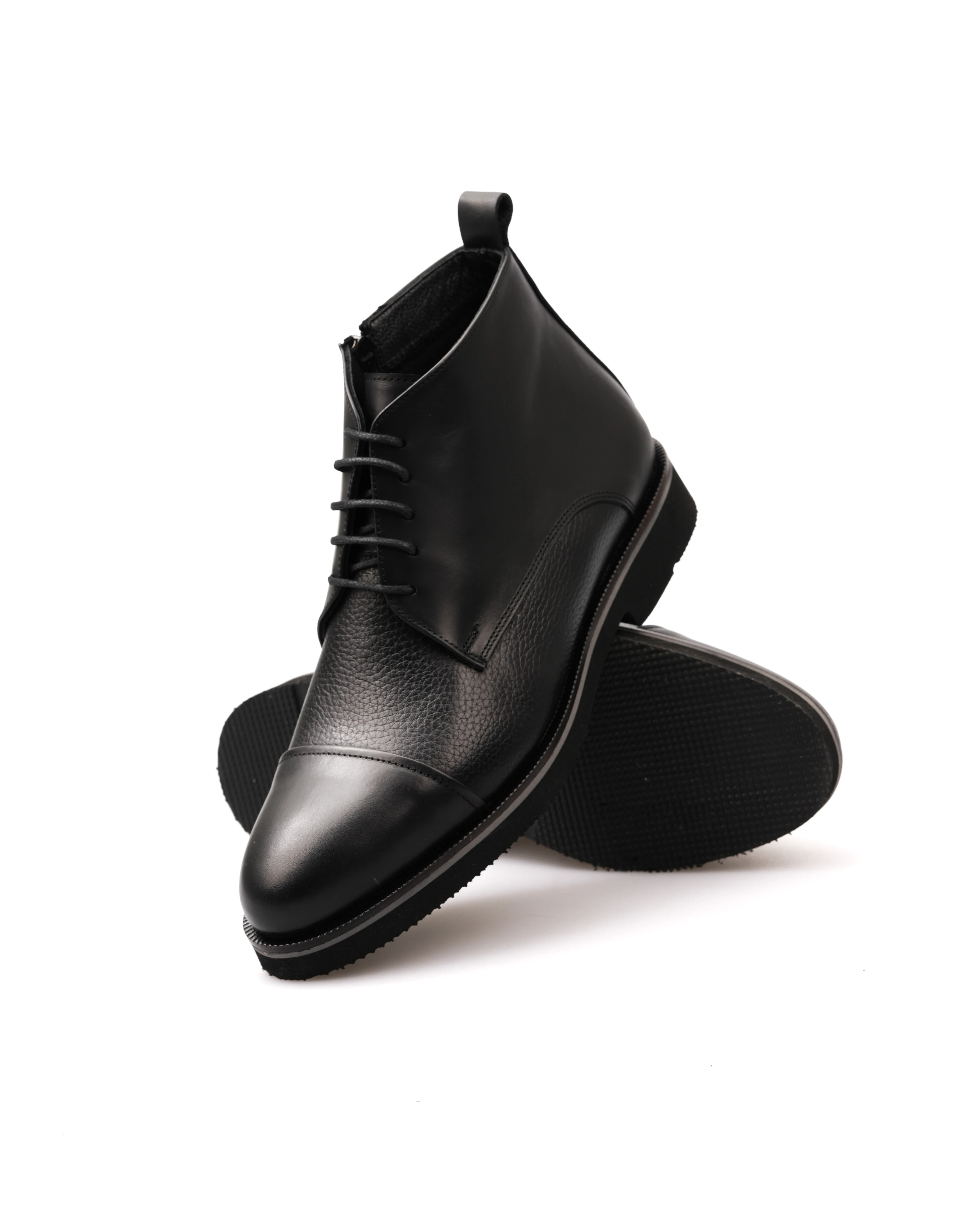 SARJAH HAKİKİ DERİ GÜNLÜK ERKEK BOT - SİYAH FLOTUR