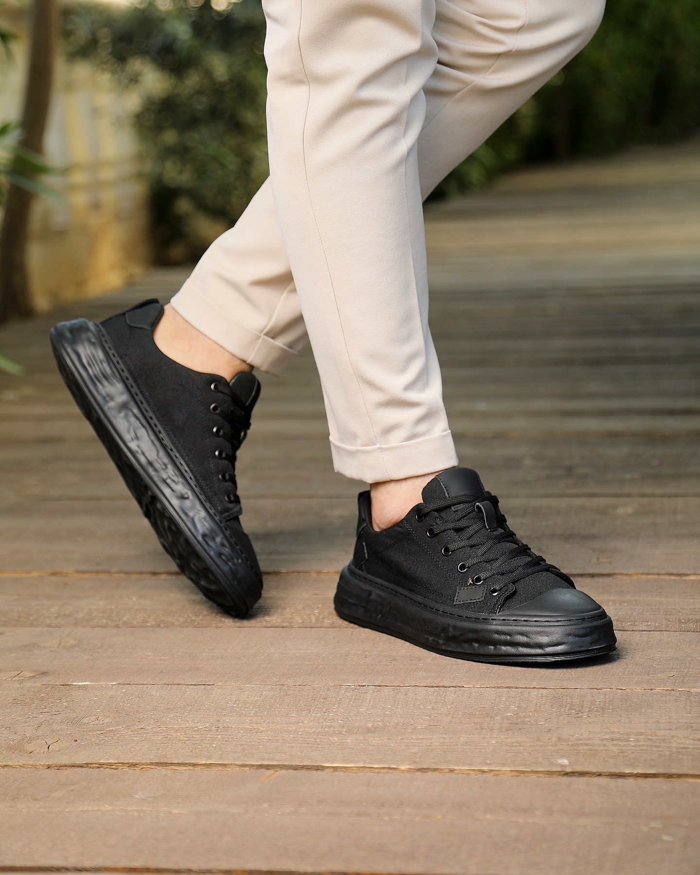 KETEN AİR TABAN GÜNLÜK ERKEK SNEAKER AYAKKABI - Siyah