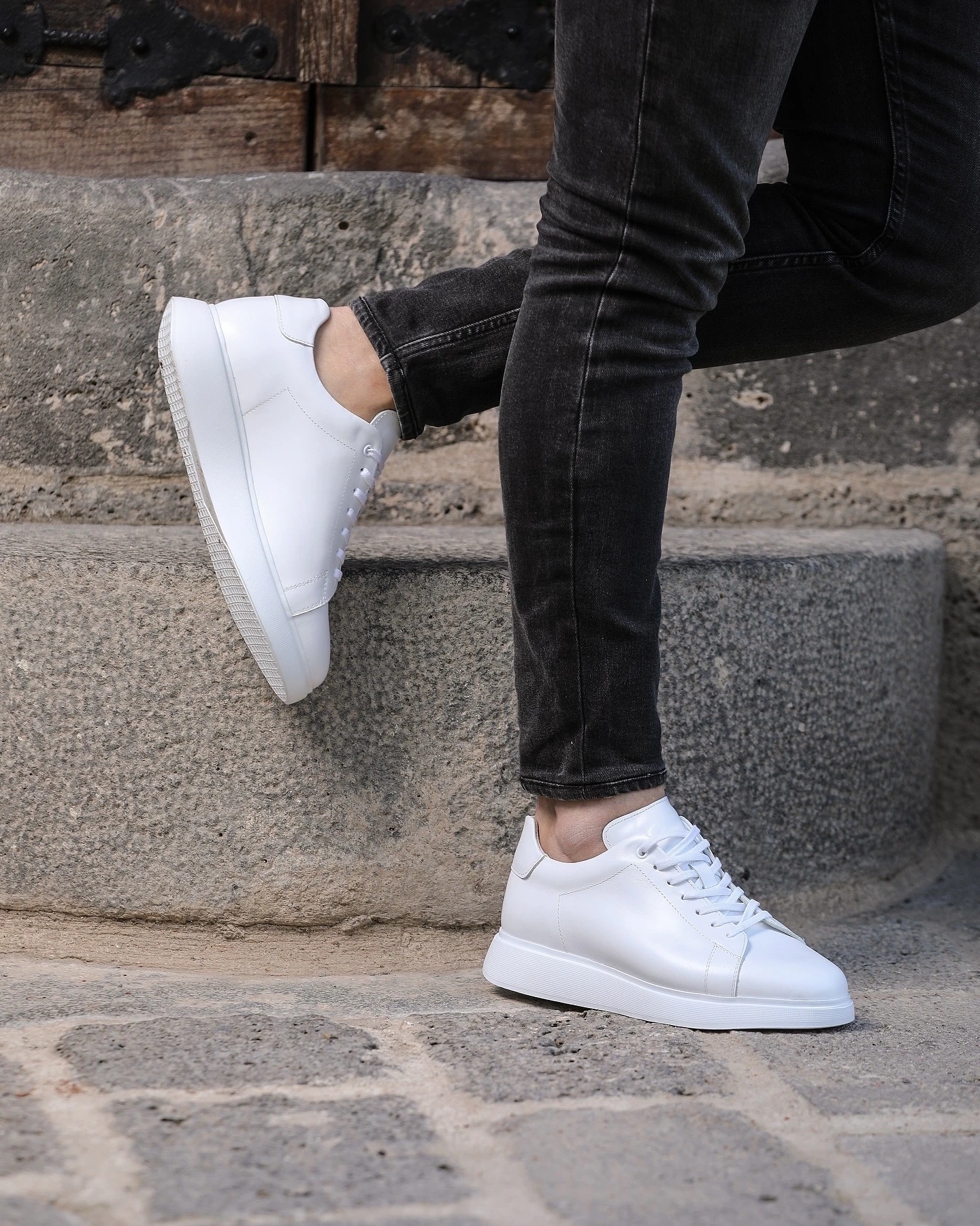 PEİGA HAKİKİ DERİ EVA TABAN GÜNLÜK ERKEK AYAKKABI - Beyaz