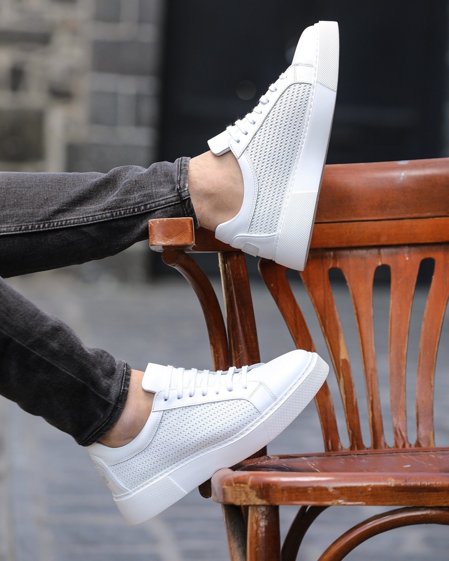 NEZAK HAKİKİ DERİ EVA TABAN ERKEK SNEAKER AYAKKABI - Beyaz
