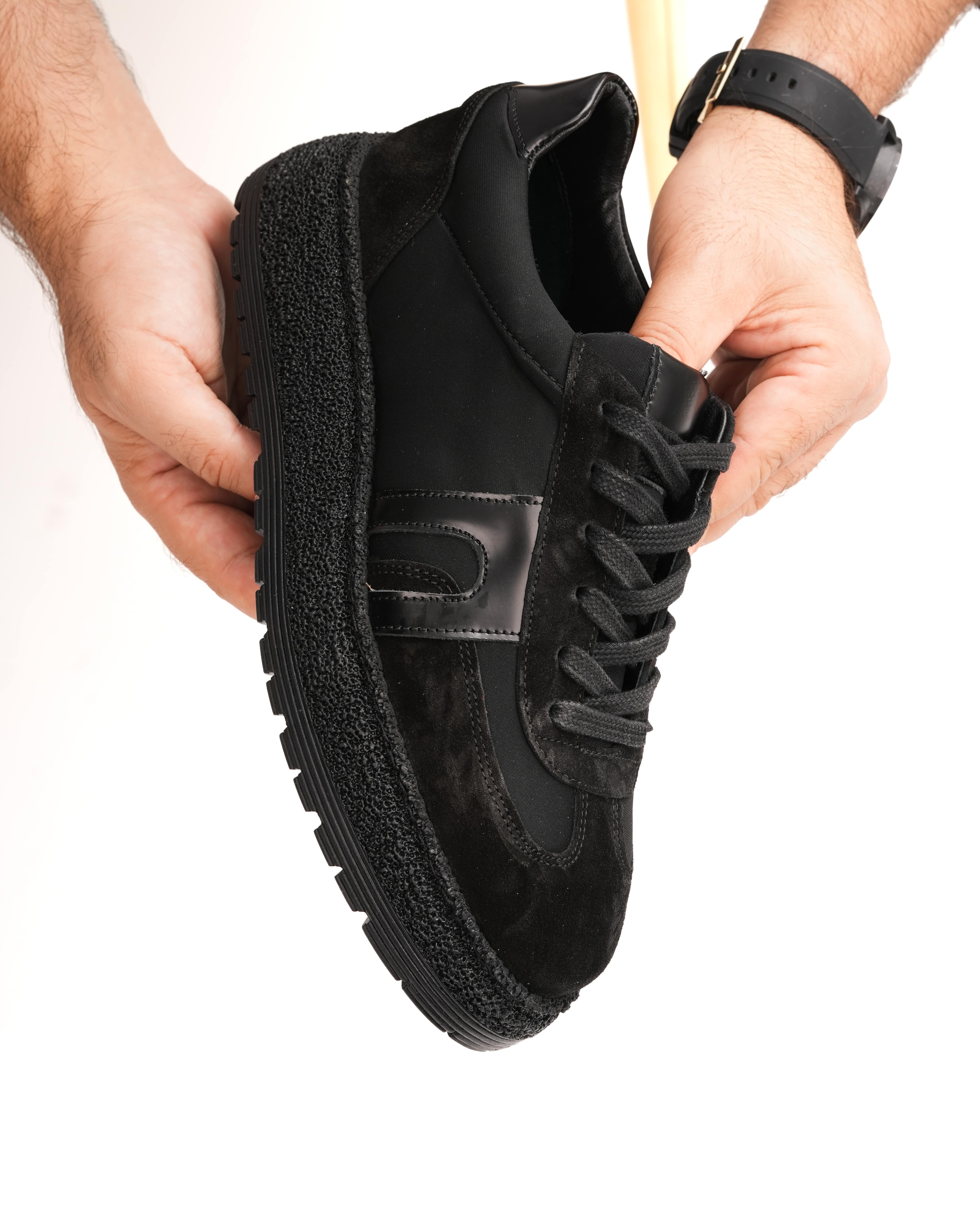 DARUN HAKİKİ DERİ EVA TABAN GÜNLÜK ERKEK SNEAKER AYAKKABI - Siyah