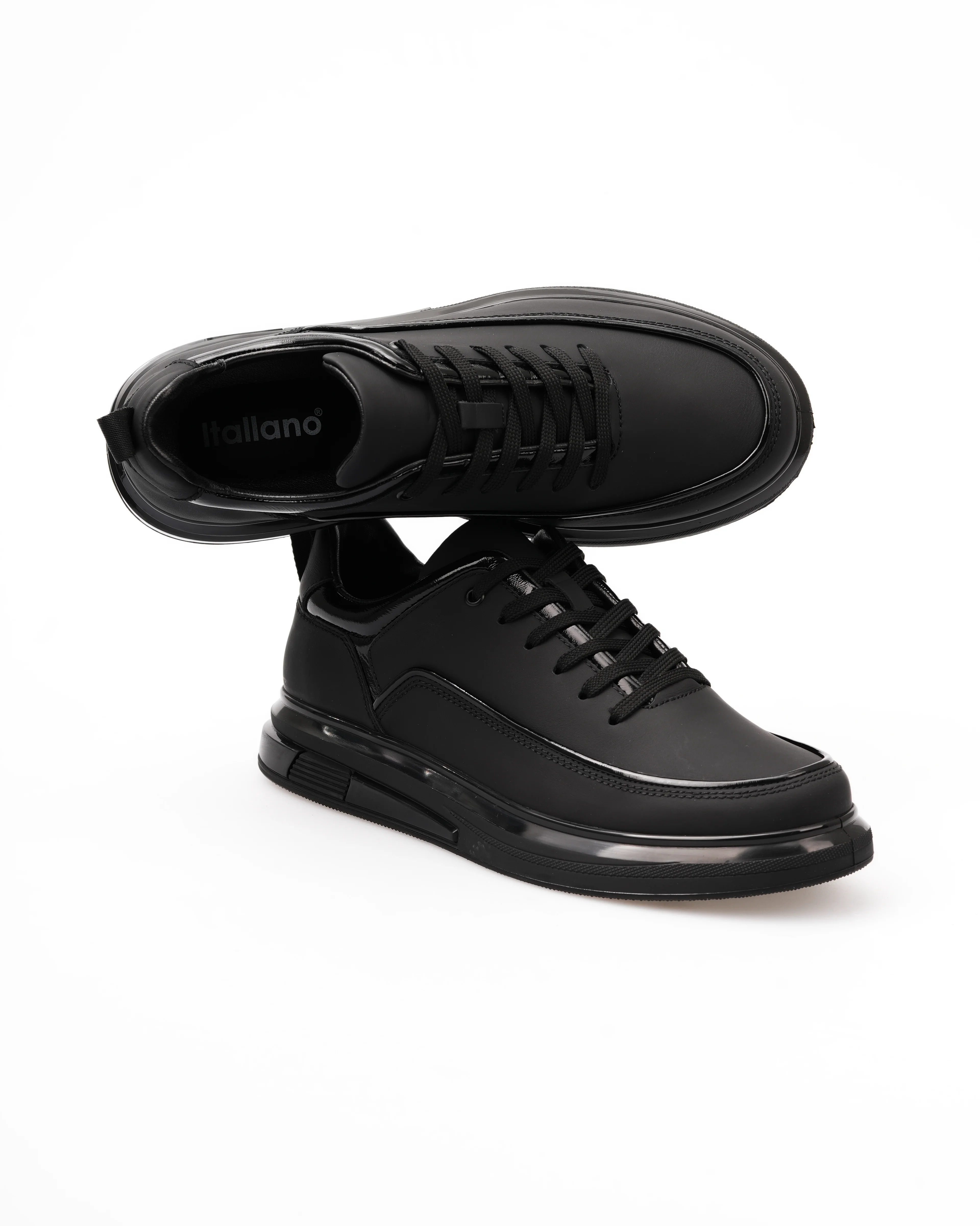 WAYGRE HAKİKİ DERİ AİR TABAN GÜNLÜK ERKEK SNEAKER AYAKKABI - Siyah tabanı siyah