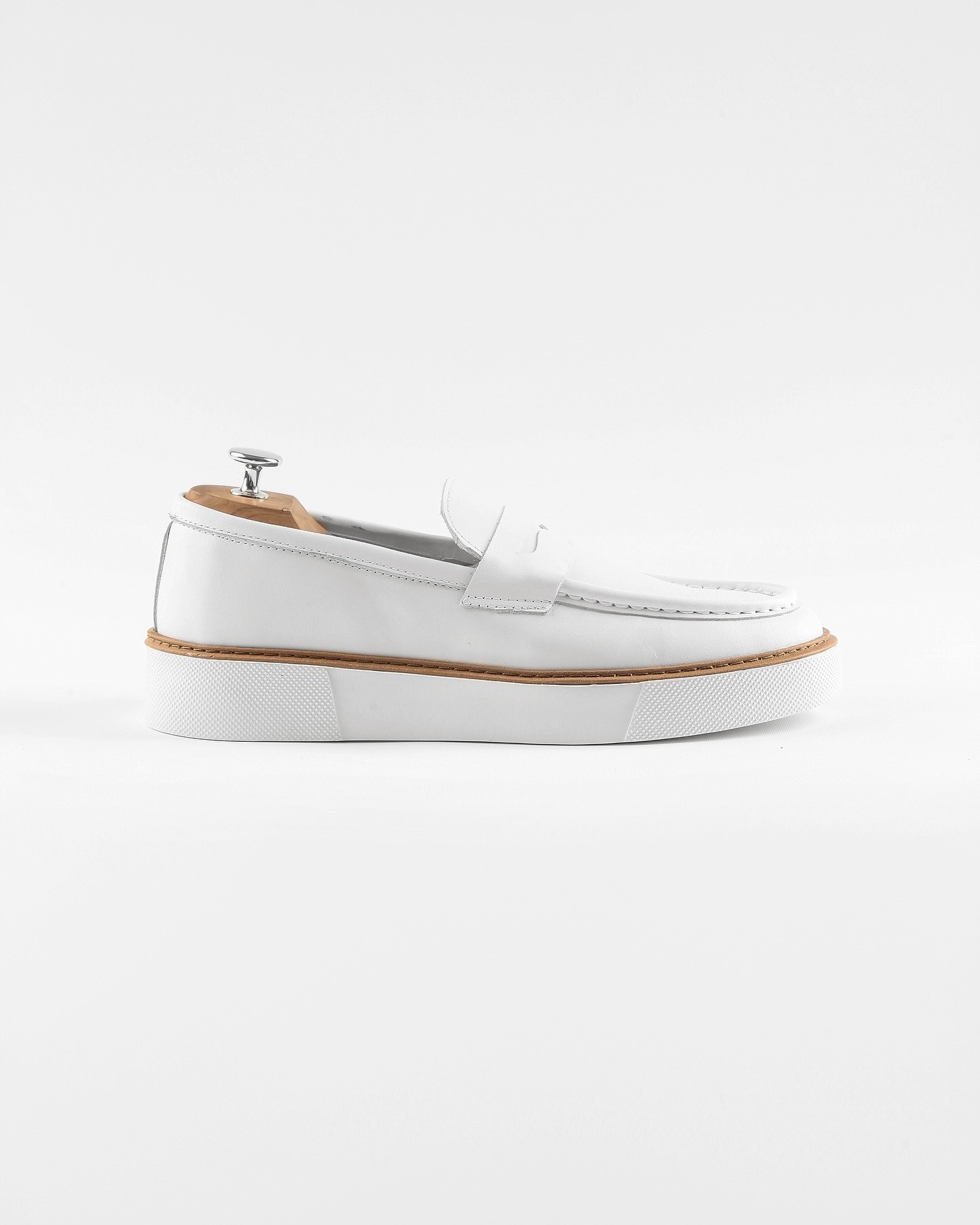 MERVAN HAKİKİ DERİ GÜNLÜK ERKEK SNEAKER AYAKKABI - Beyaz