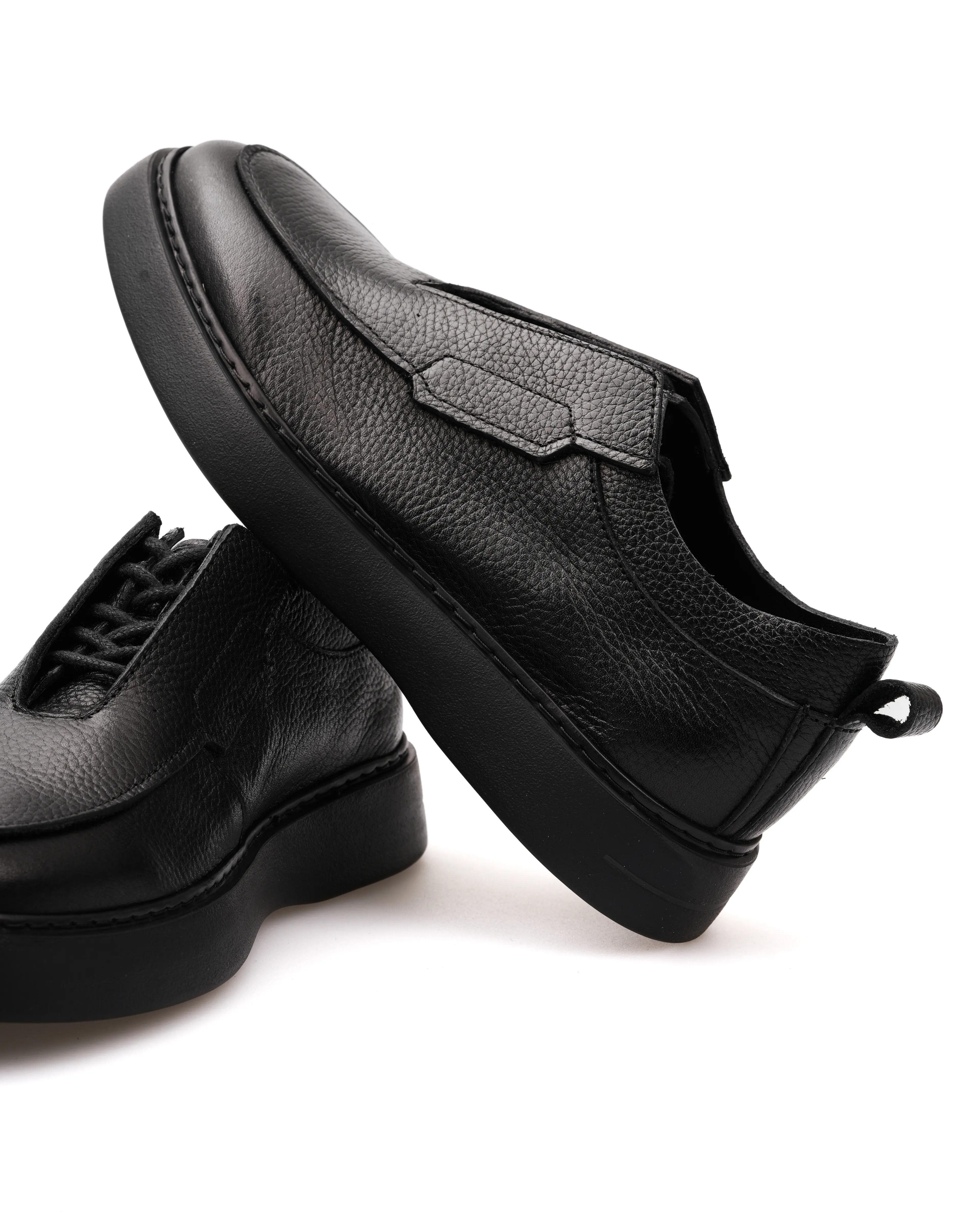 HOLAN HAKİKİ DERİ GÜNLÜK ERKEK SNEAKER AYAKKABI - Siyah