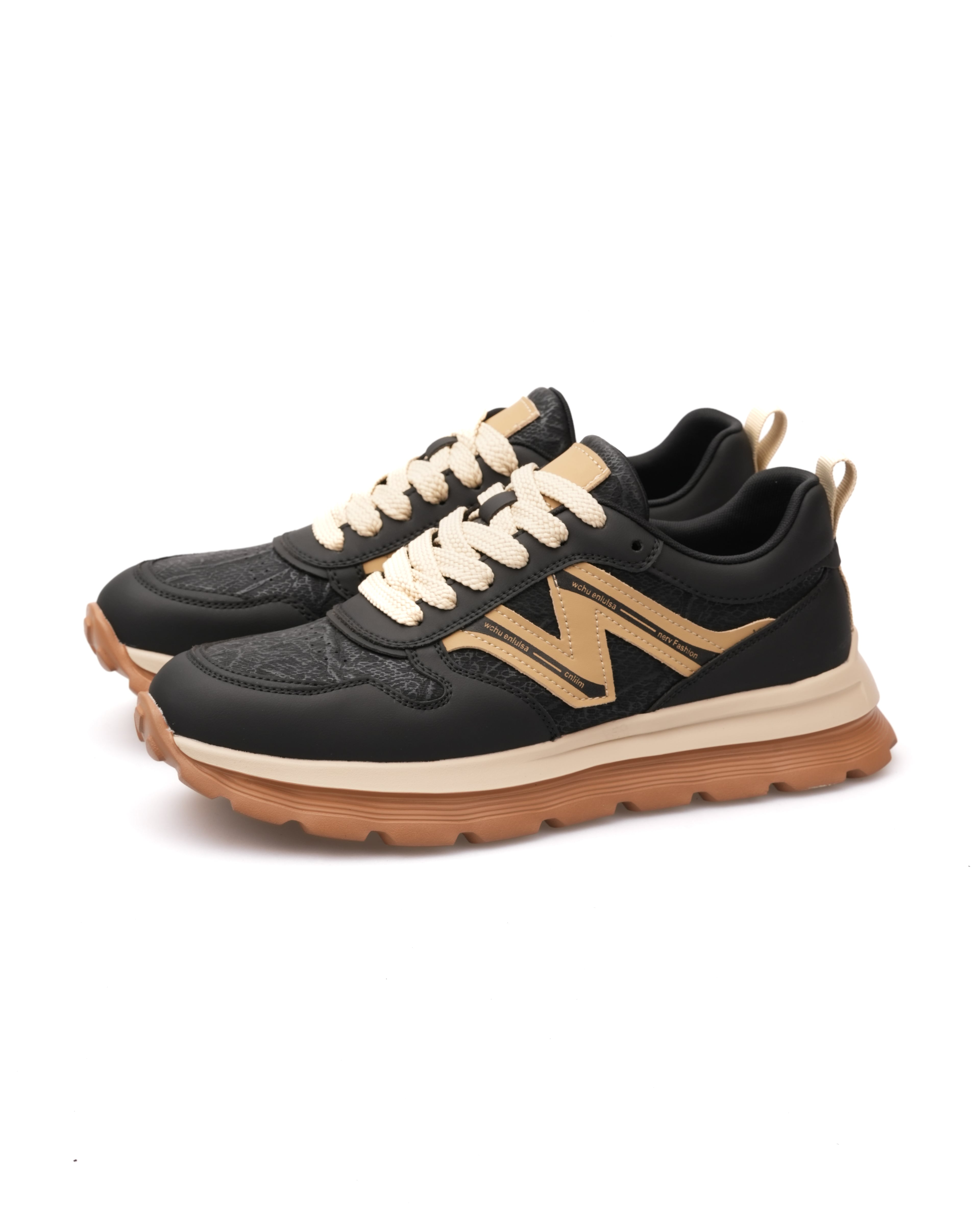 RETHAN HAKİKİ DERİ GÜNLÜK ERKEK SNEAKER AYAKKABI - Siyah