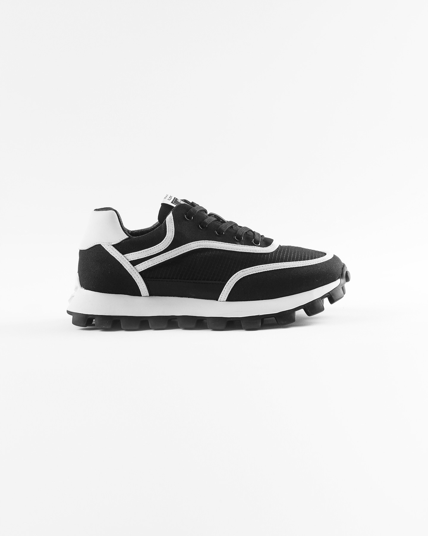 HALDE KETEN GÜNLÜK ERKEK SNEAKER AYAKKABI - Siyah