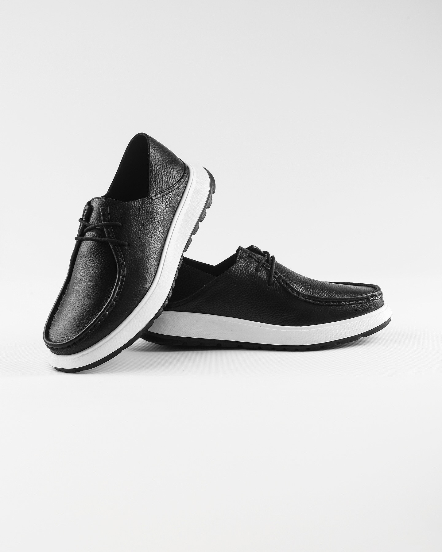 ROJWA HAKİKİ DERİ EVA TABAN GÜNLÜK ERKEK SNEAKER AYAKKABI - Siyah