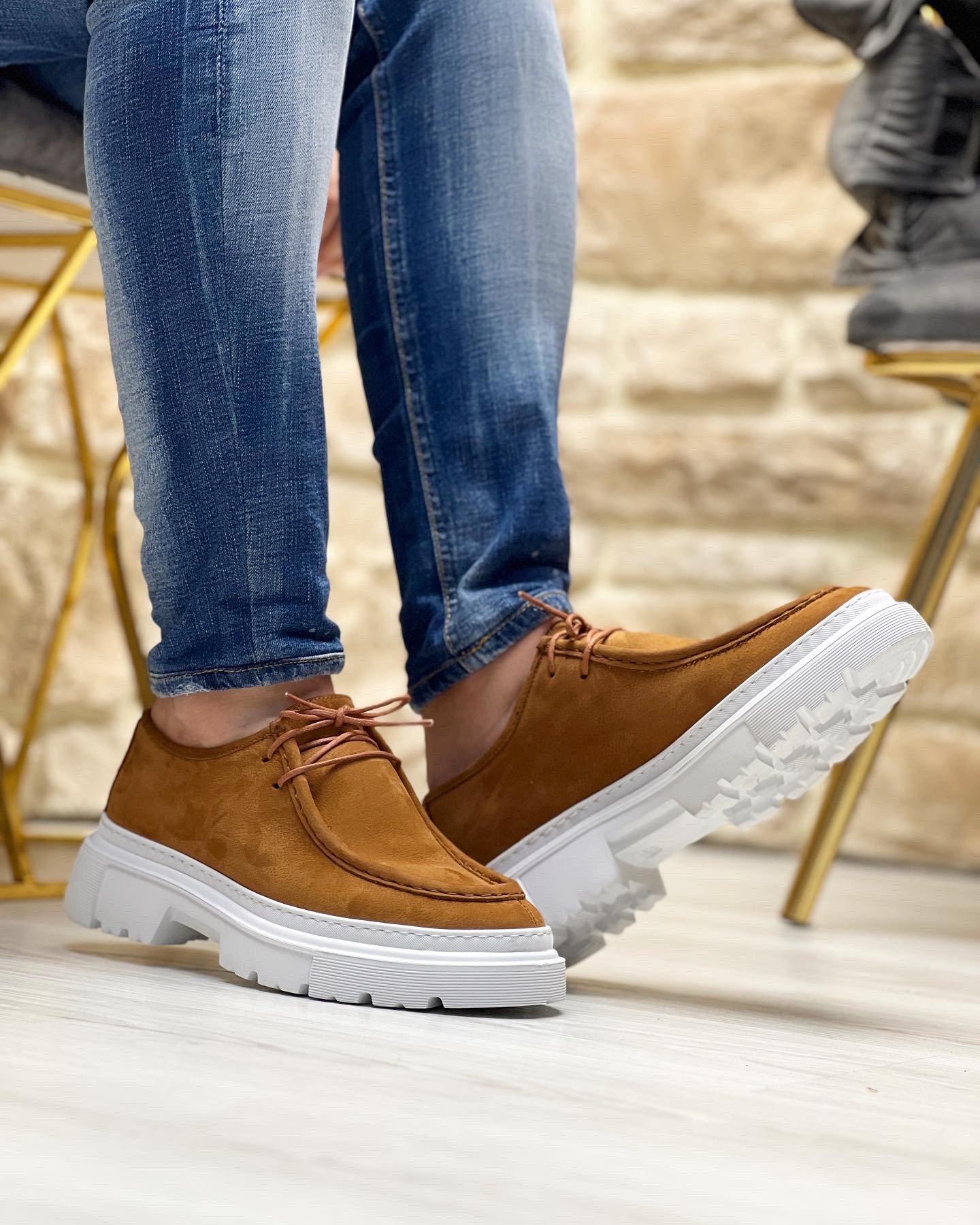 HAKİKİ DERİ EVA TABAN GÜNLÜK ERKEK CASUAL AYAKKABI - Taba