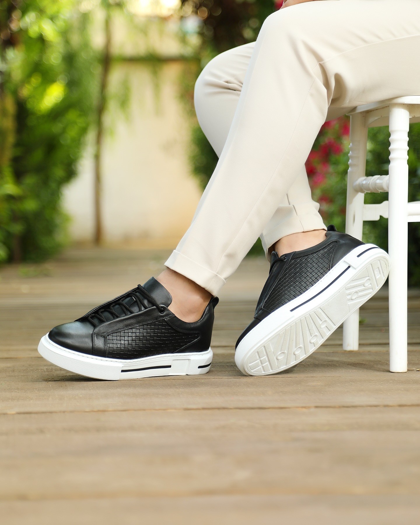DATUN HAKİKİ DERİ EVA TABAN GÜNLÜK ERKEK SNEAKER AYAKKABI - Siyah